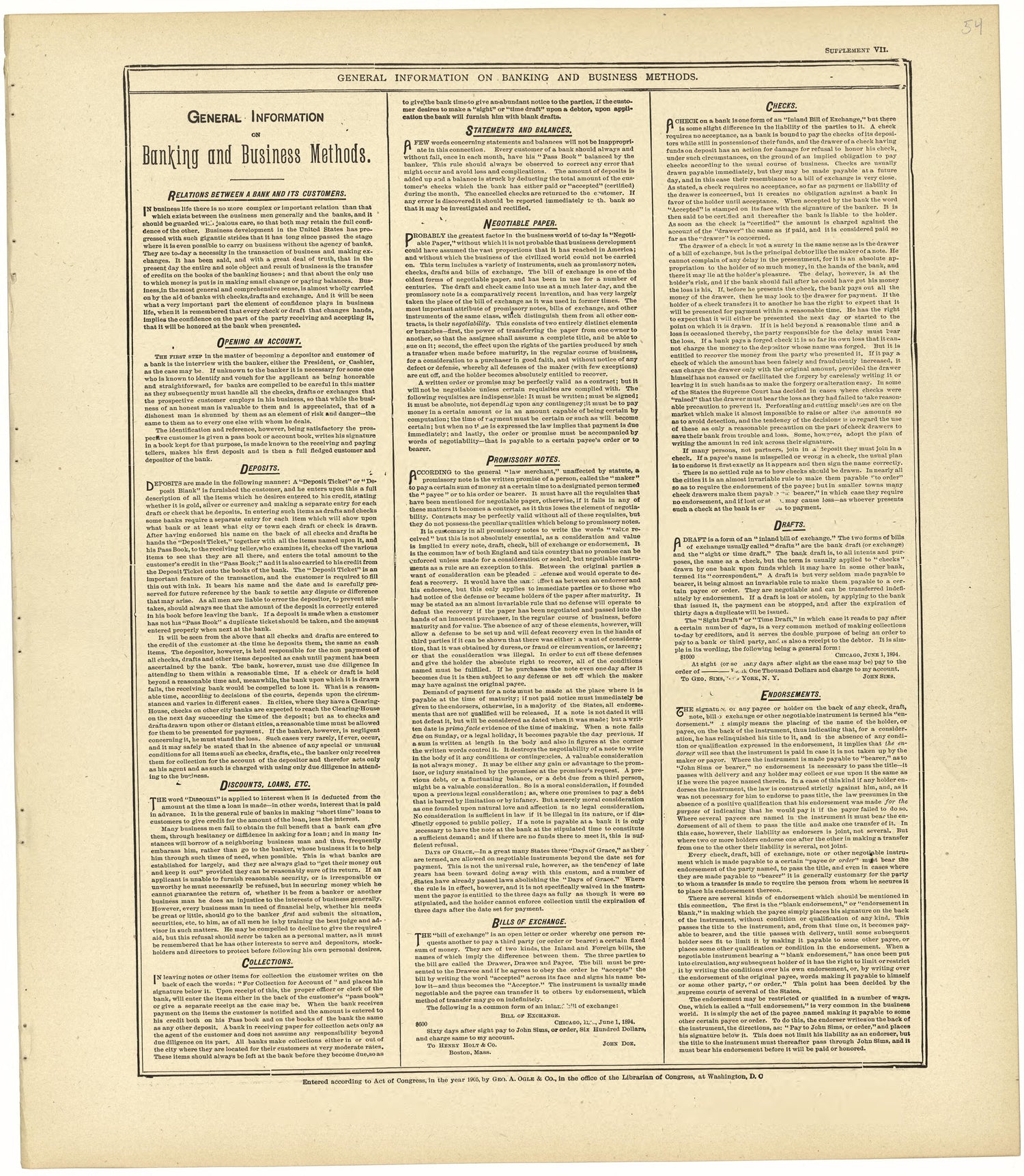 General Information On Banking and Business Methods from Standard Atlas of Rawlins County, Kansas : Including a Plat Book of the Villages, Cities and Townships of the County, Map of the State, United States and World, Patrons Directory, Reference Busi... by Relic Map Company