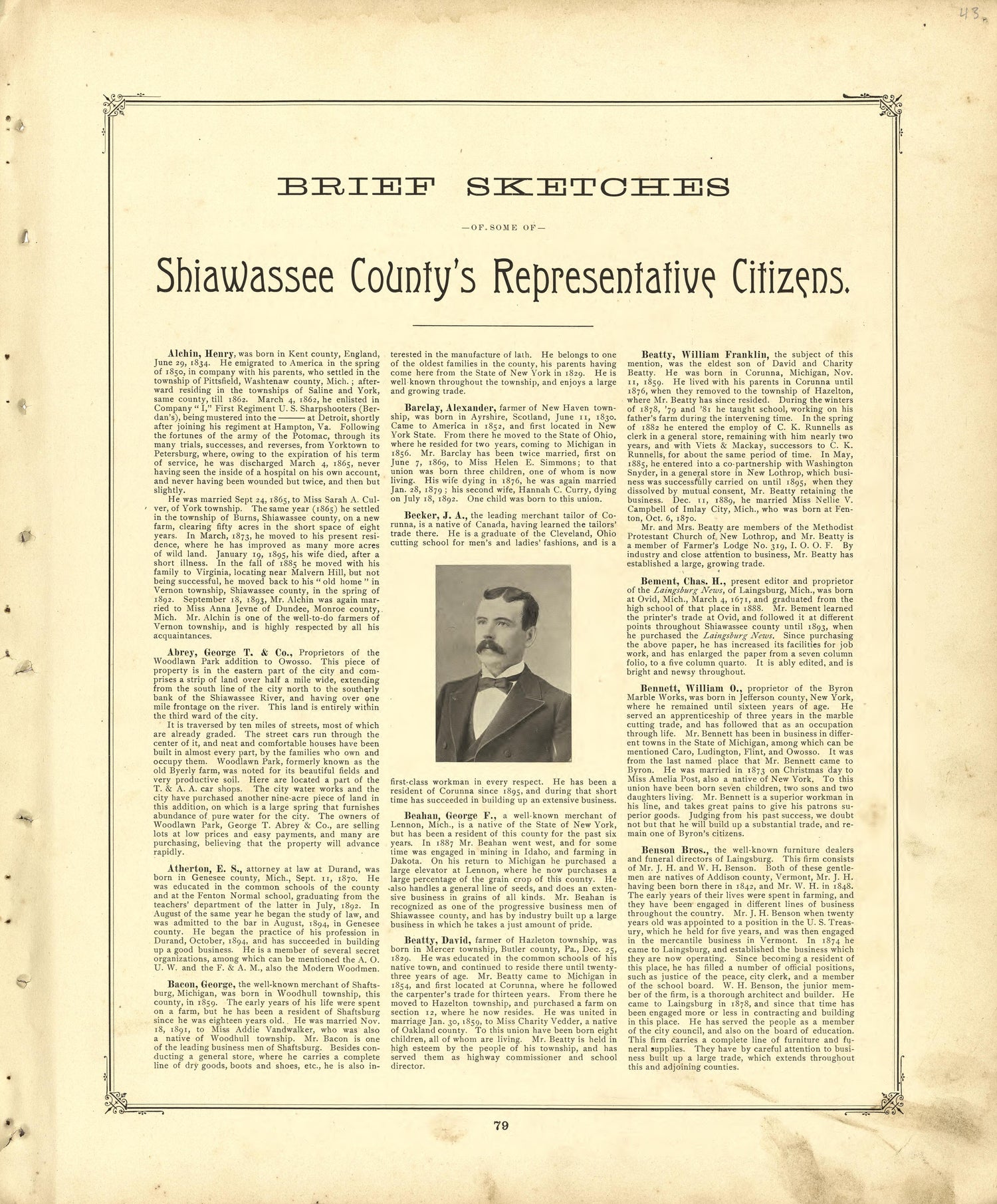 Brief Sketches Shiawassee County&