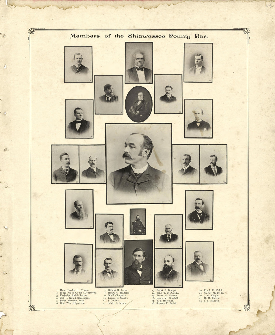 Member of the Shiawassee County Bar from Illustrated Atlas of Shiawassee County, Michigan : Compiled and Published from Recent Surveys, Official Records and Personal Examinations : Including Brief Biographical Sketches of Enterprising Citizens 1895 by Relic Map Company
