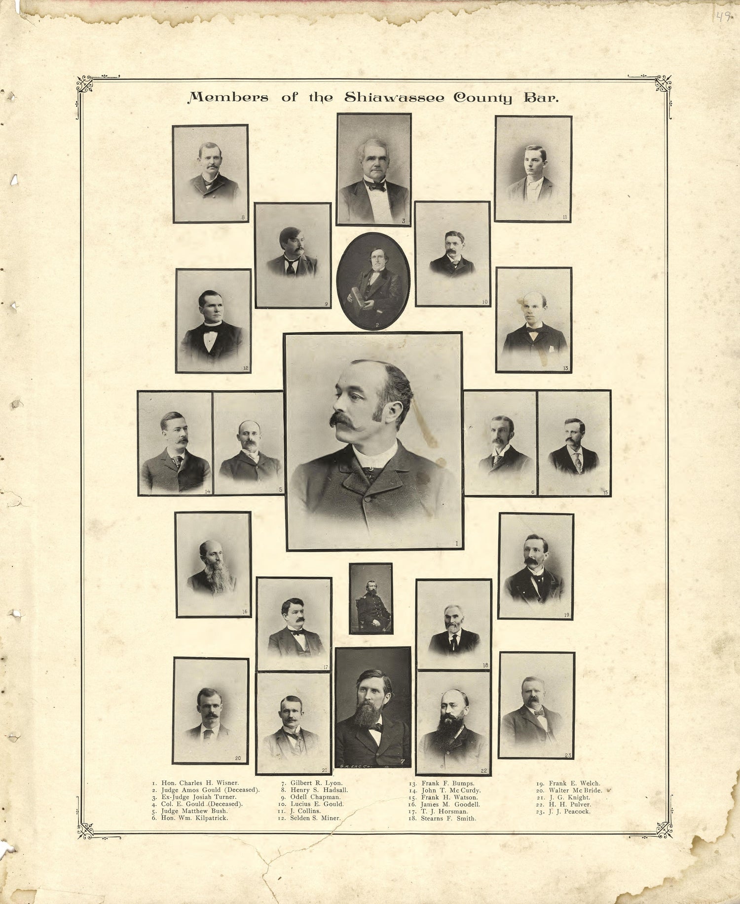 Member of the Shiawassee County Bar from Illustrated Atlas of Shiawassee County, Michigan : Compiled and Published from Recent Surveys, Official Records and Personal Examinations : Including Brief Biographical Sketches of Enterprising Citizens 1895 by Relic Map Company