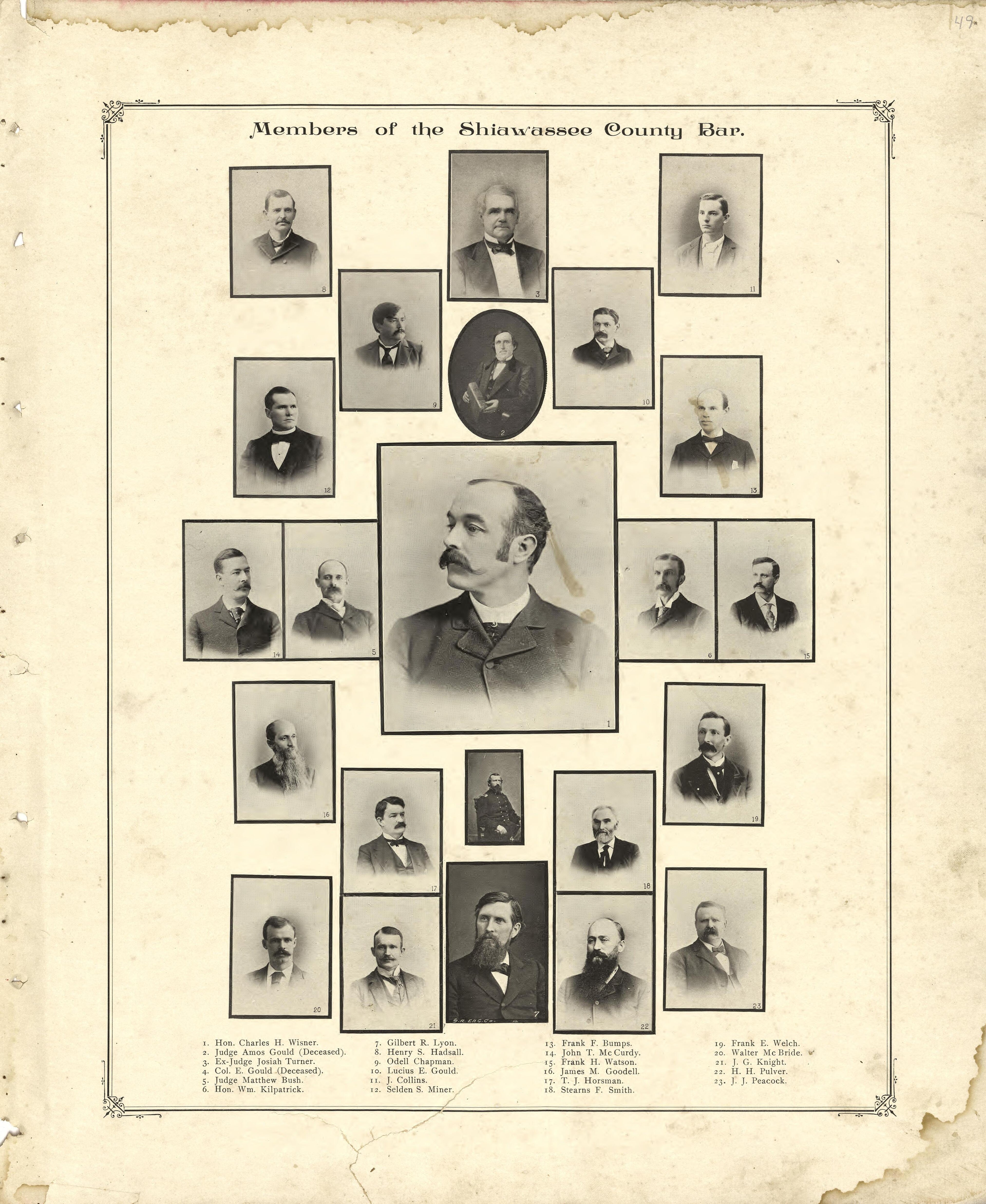 Member of the Shiawassee County Bar from Illustrated Atlas of Shiawassee County, Michigan : Compiled and Published from Recent Surveys, Official Records and Personal Examinations : Including Brief Biographical Sketches of Enterprising Citizens 1895 by Relic Map Company