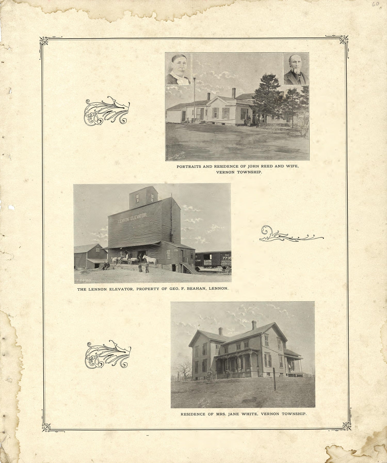 Photos of Residences and Businesses from Illustrated Atlas of Shiawassee County, Michigan : Compiled and Published from Recent Surveys, Official Records and Personal Examinations : Including Brief Biographical Sketches of Enterprising Citizens 1895 by Relic Map Company