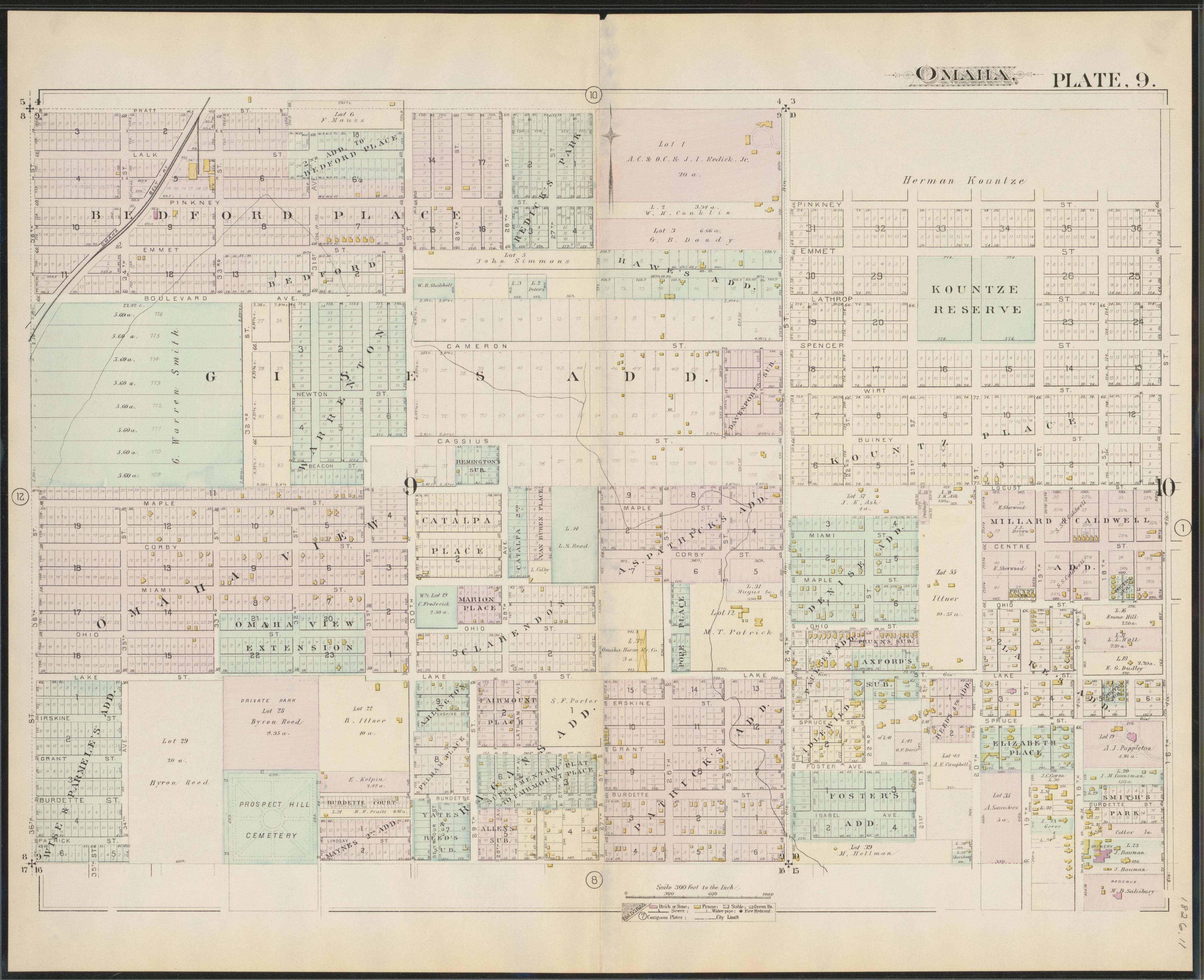 This old map of Nebraska, Omaha, Omaha Metropolitan Area,  was created by Hopkins, Griffith Morgan in 1887