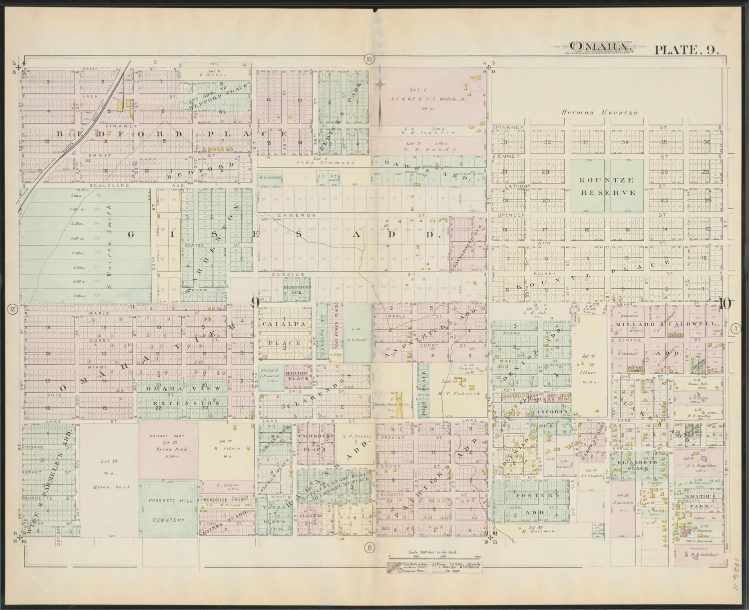 This old map of Nebraska, Omaha, Omaha Metropolitan Area,  was created by Hopkins, Griffith Morgan in 1887