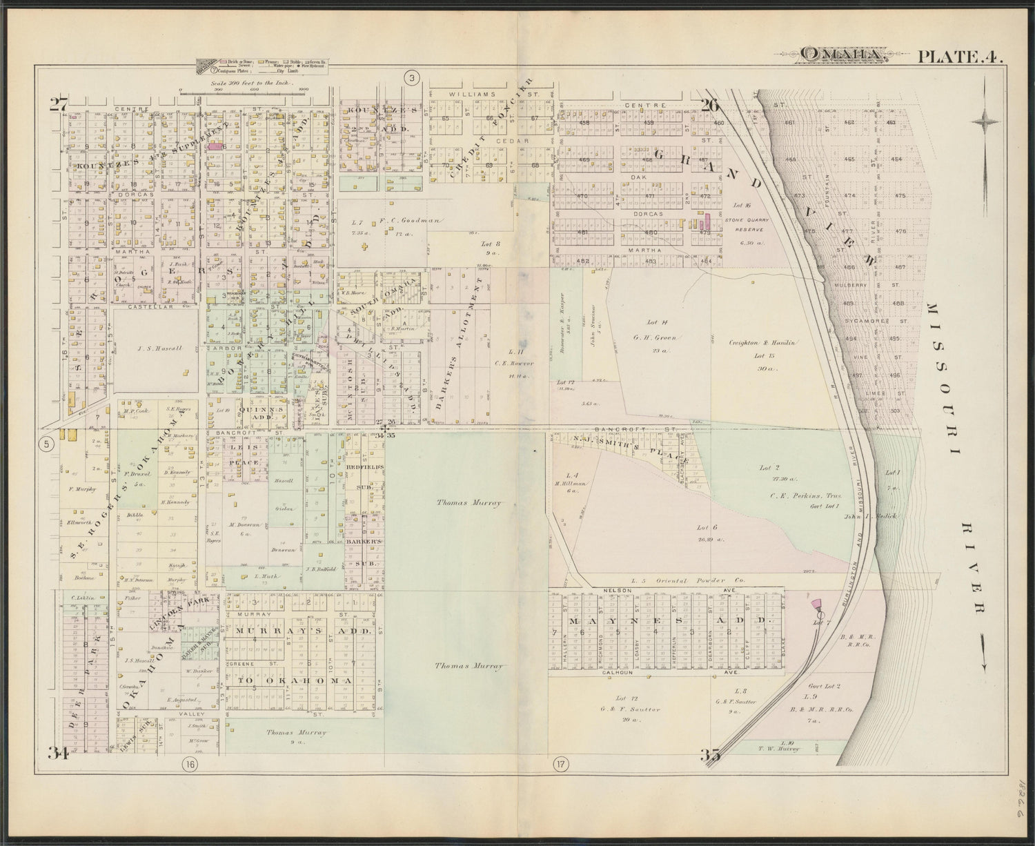Image 6 of a Complete Set of Surveys and Plats of Properties In the City of Omaha and Environs, Nebraska (maps Only) from a Complete Set of Surveys and Plats of Properties In the City of Omaha and Environs, Nebraska 1887 by Relic Map Company
