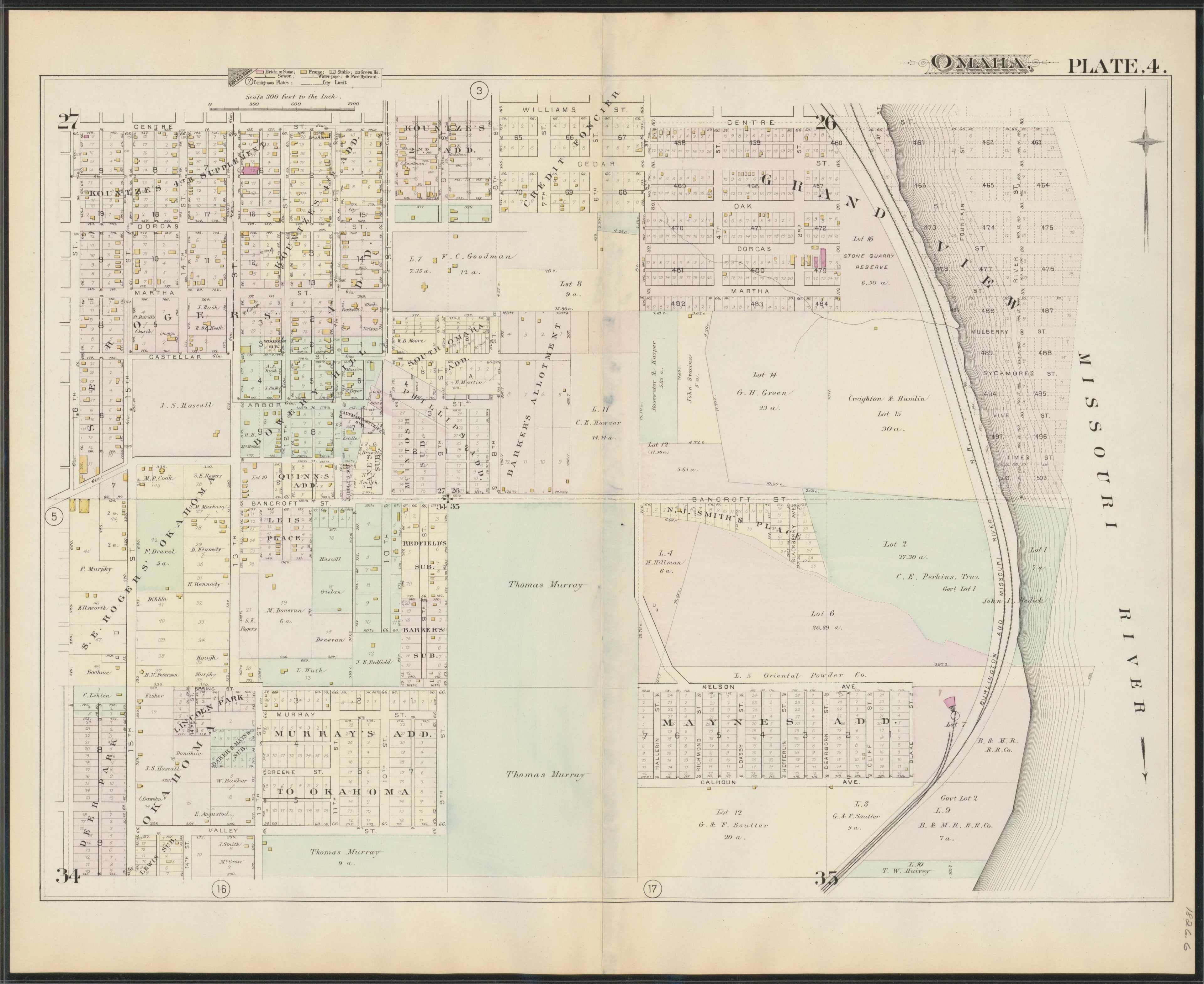 Image 6 of a Complete Set of Surveys and Plats of Properties In the City of Omaha and Environs, Nebraska (maps Only) from a Complete Set of Surveys and Plats of Properties In the City of Omaha and Environs, Nebraska 1887 by Relic Map Company