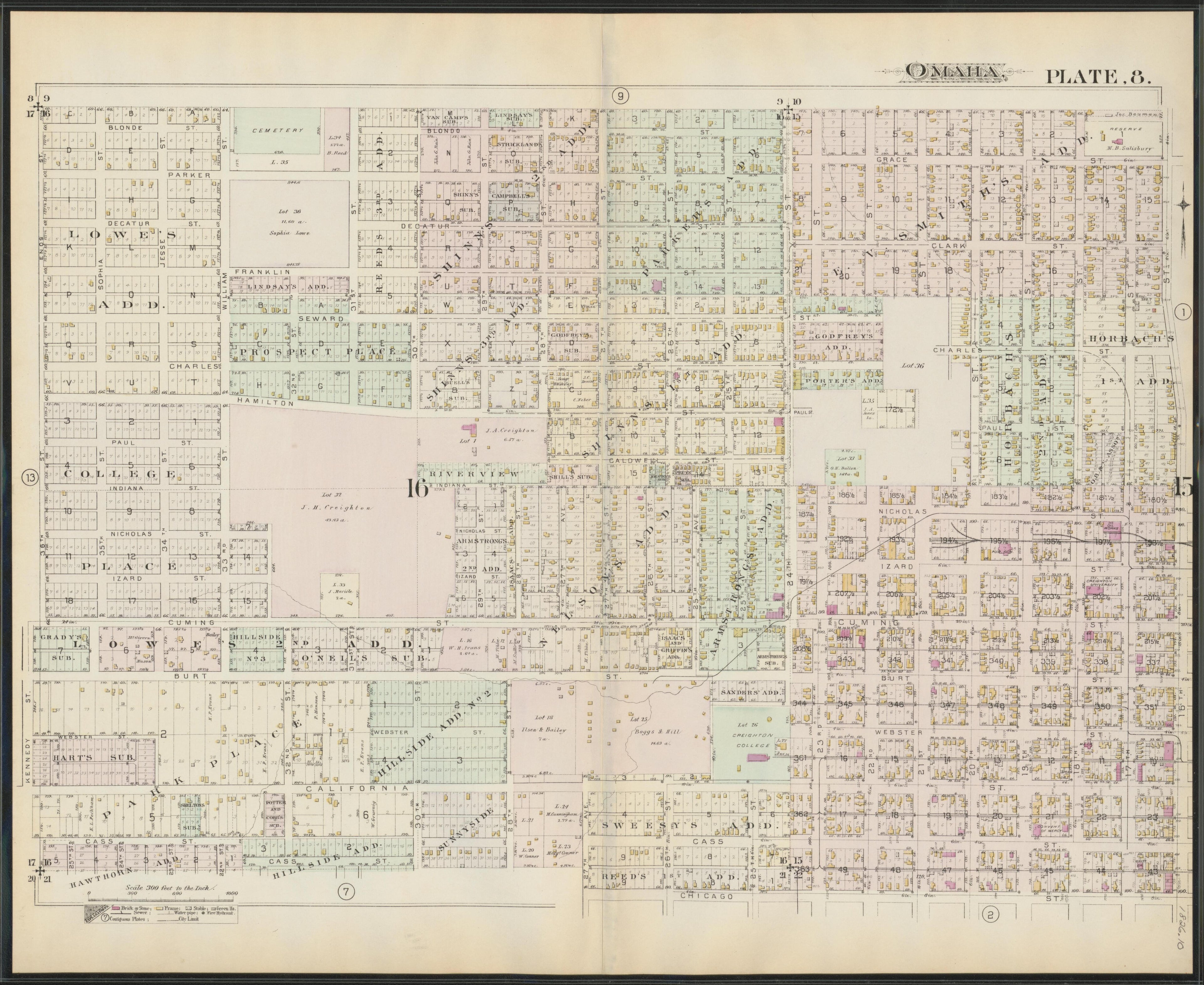 Image 10 of a Complete Set of Surveys and Plats of Properties In the City of Omaha and Environs, Nebraska (maps Only) from a Complete Set of Surveys and Plats of Properties In the City of Omaha and Environs, Nebraska 1887 by Relic Map Company