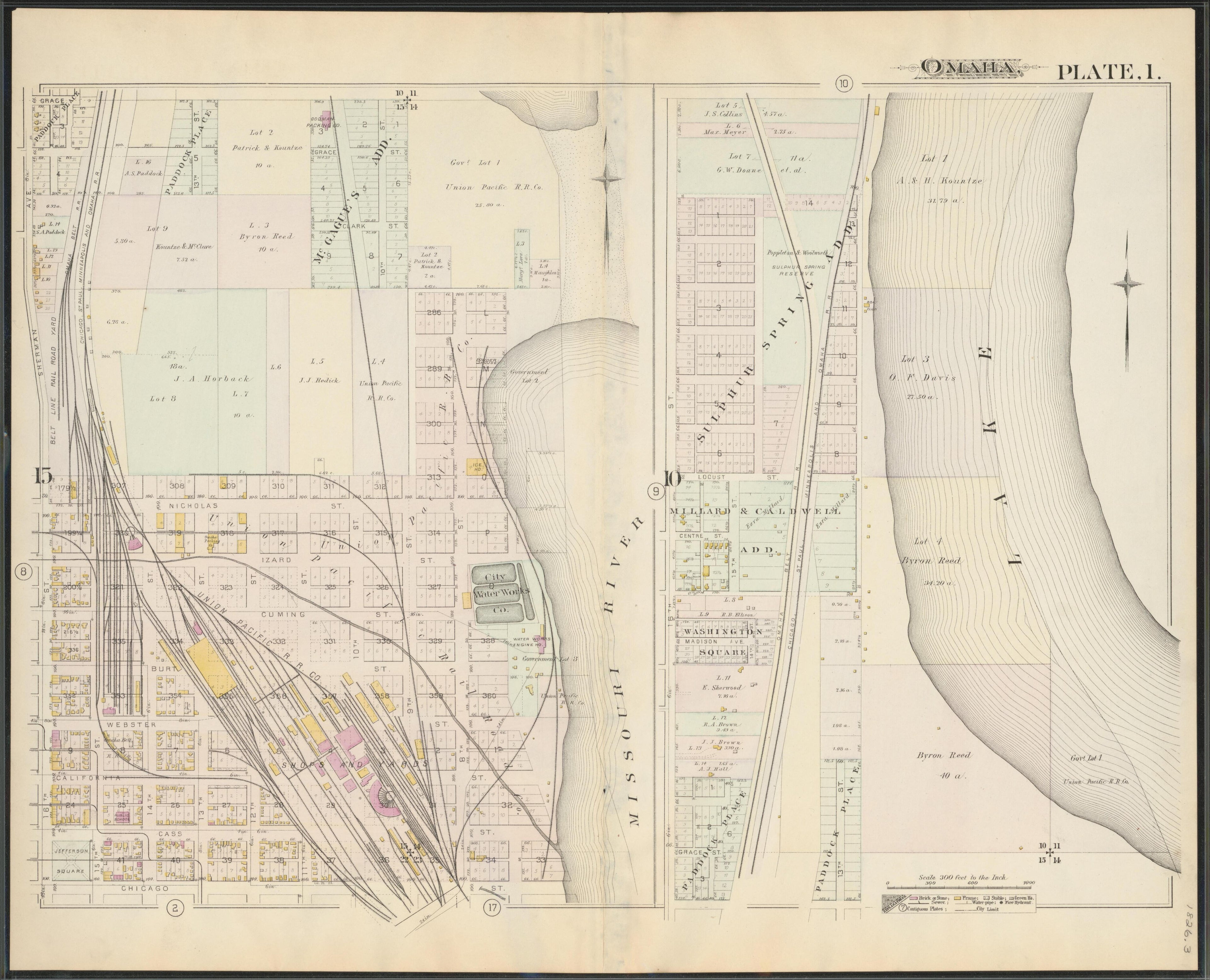 Image 3 of a Complete Set of Surveys and Plats of Properties In the City of Omaha and Environs, Nebraska (maps Only) from a Complete Set of Surveys and Plats of Properties In the City of Omaha and Environs, Nebraska 1887 by Relic Map Company
