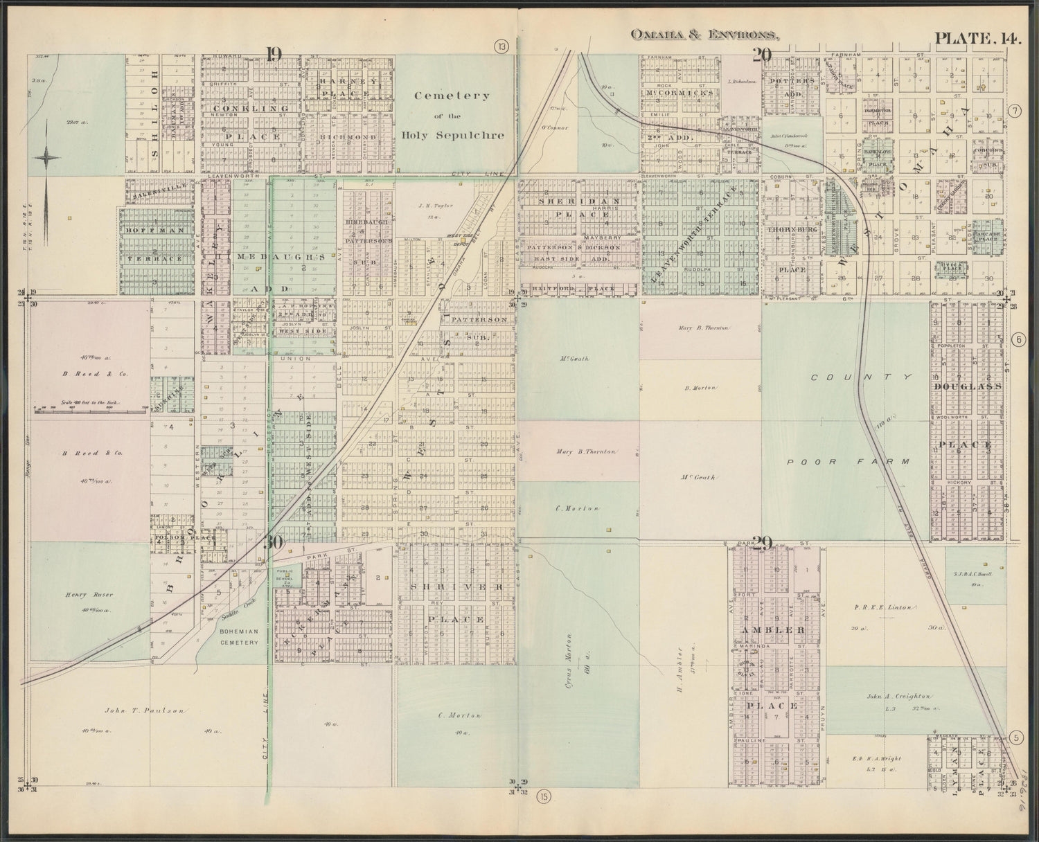 Image 16 of a Complete Set of Surveys and Plats of Properties In the City of Omaha and Environs, Nebraska (maps Only) from a Complete Set of Surveys and Plats of Properties In the City of Omaha and Environs, Nebraska 1887 by Relic Map Company