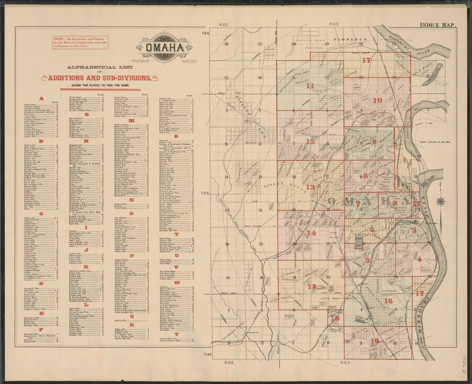 Image 2 of a Complete Set of Surveys and Plats of Properties In the City of Omaha and Environs, Nebraska (maps Only) from a Complete Set of Surveys and Plats of Properties In the City of Omaha and Environs, Nebraska 1887 by Relic Map Company