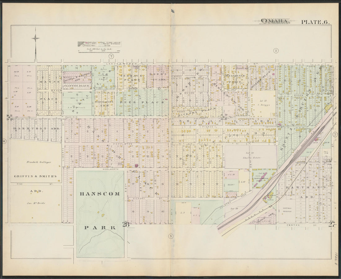 This old map of Nebraska, Omaha, Omaha Metropolitan Area,  was created by Hopkins, Griffith Morgan in 1887