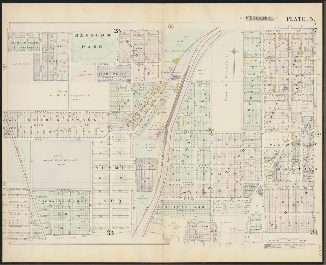 This old map of Nebraska, Omaha, Omaha Metropolitan Area,  was created by Hopkins, Griffith Morgan in 1887