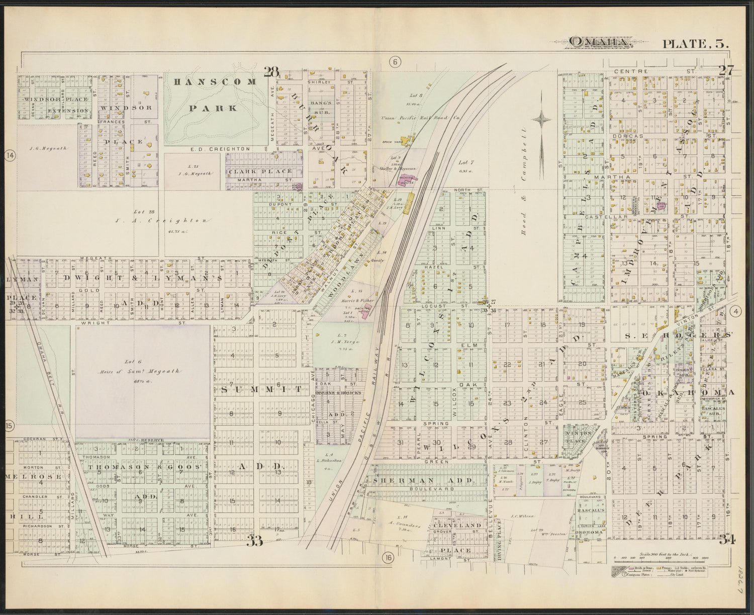 Image 7 of a Complete Set of Surveys and Plats of Properties In the City of Omaha and Environs, Nebraska (maps Only) from a Complete Set of Surveys and Plats of Properties In the City of Omaha and Environs, Nebraska 1887 by Relic Map Company