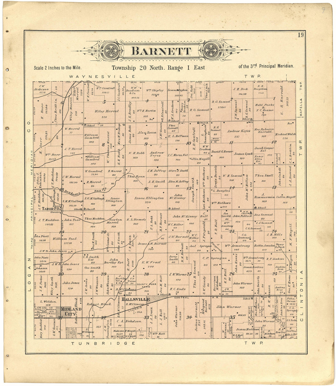 Barnett from Plat Book of De Witt County, Illinois 1894 by Relic Map Company