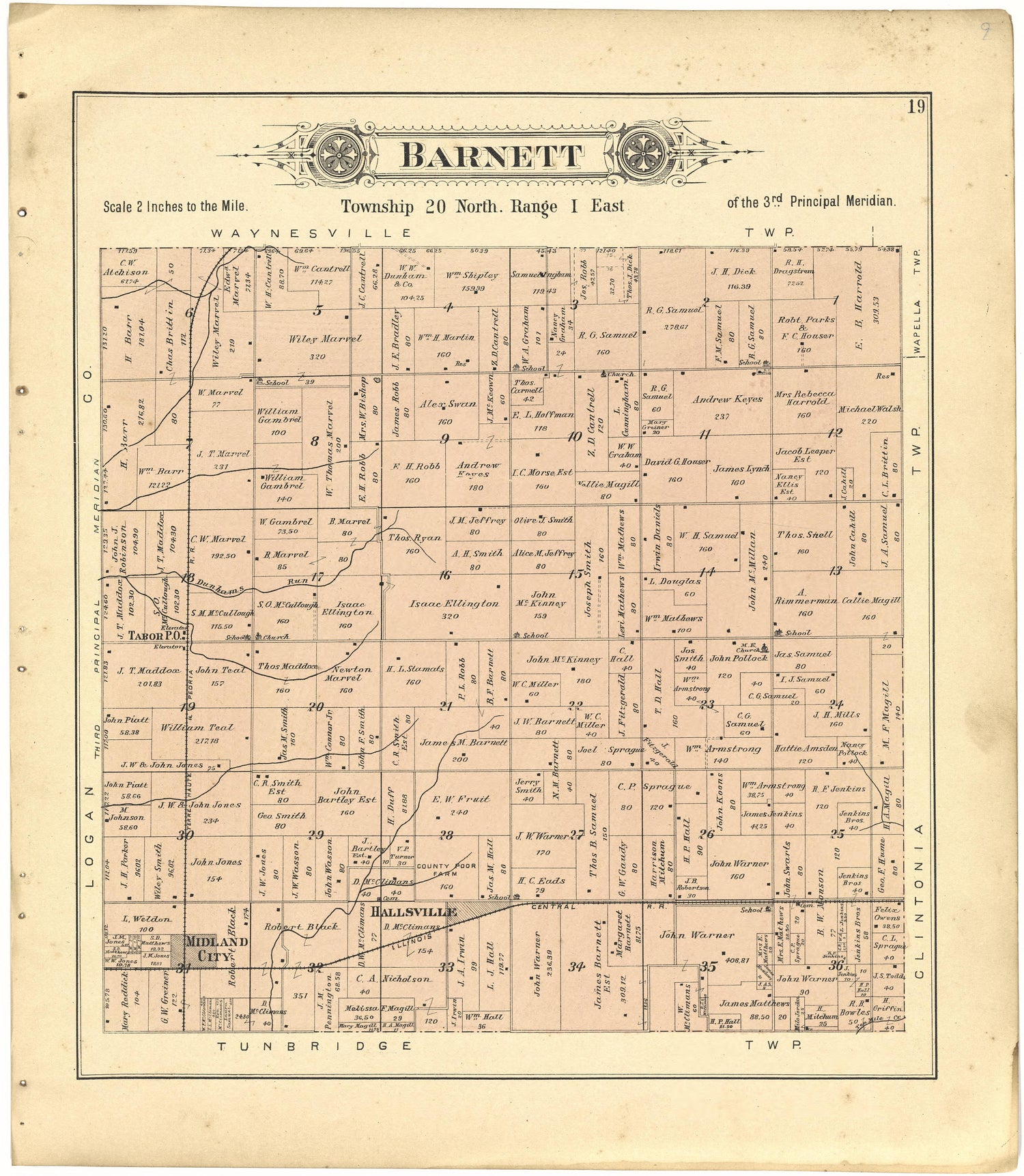 Barnett from Plat Book of De Witt County, Illinois 1894 by Relic Map Company