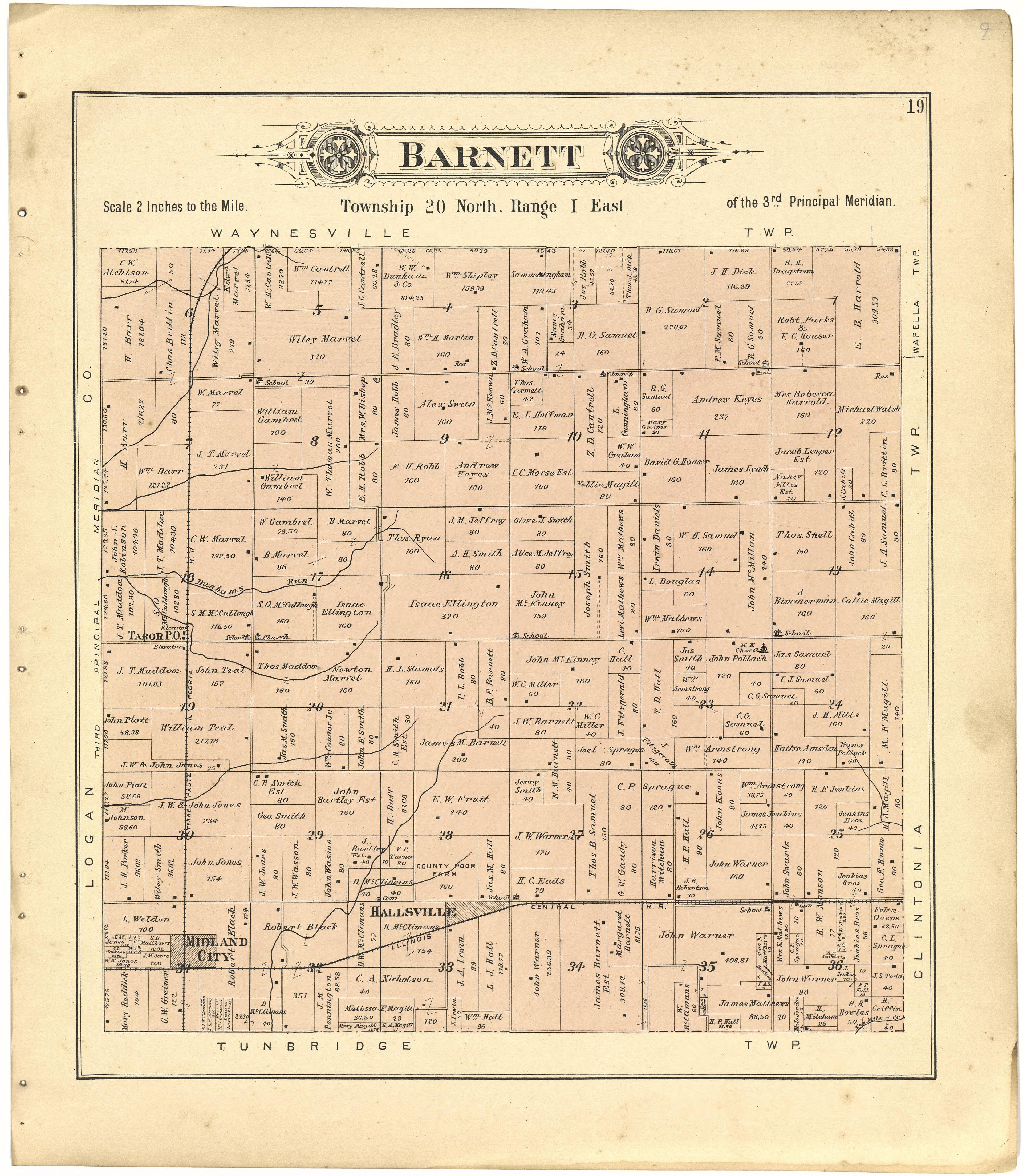 Barnett from Plat Book of De Witt County, Illinois 1894 by Relic Map Company