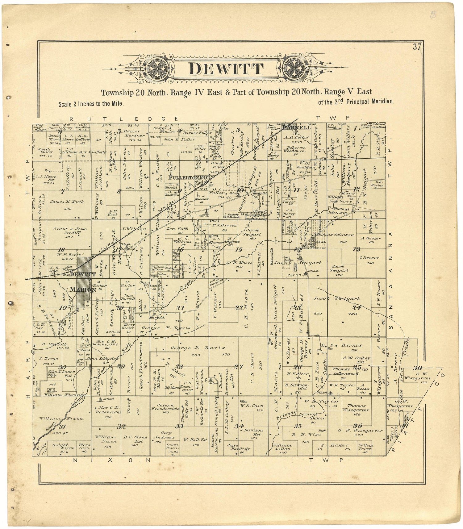 DeWitt from Plat Book of De Witt County, Illinois 1894 by Relic Map Company