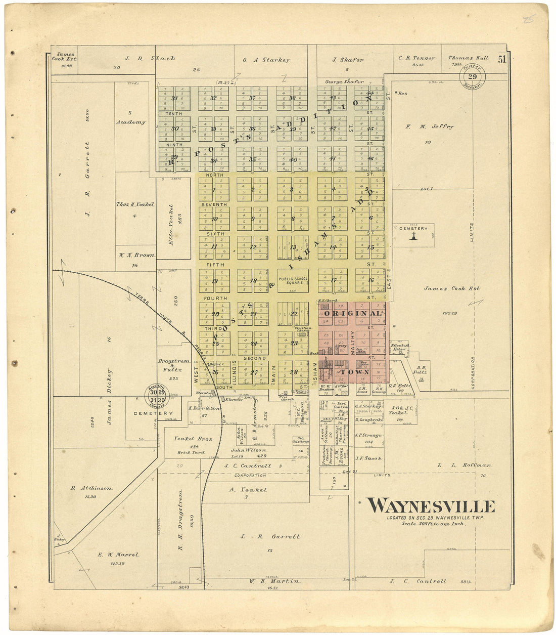 Waynesville from Plat Book of De Witt County, Illinois 1894 by Relic Map Company