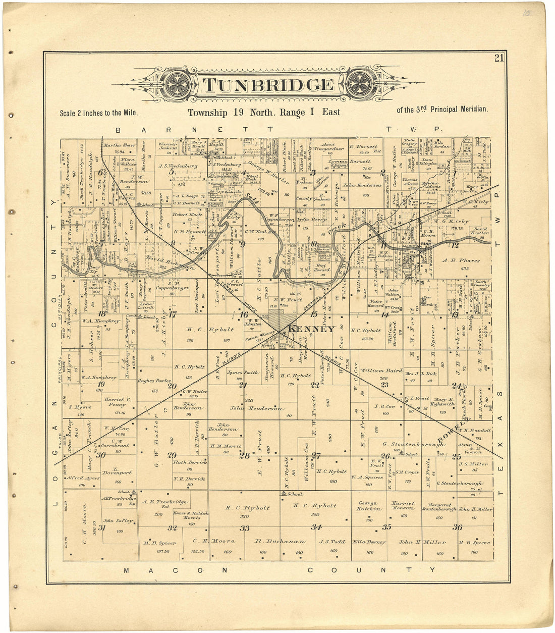 Tunbridge from Plat Book of De Witt County, Illinois 1894 by Relic Map Company