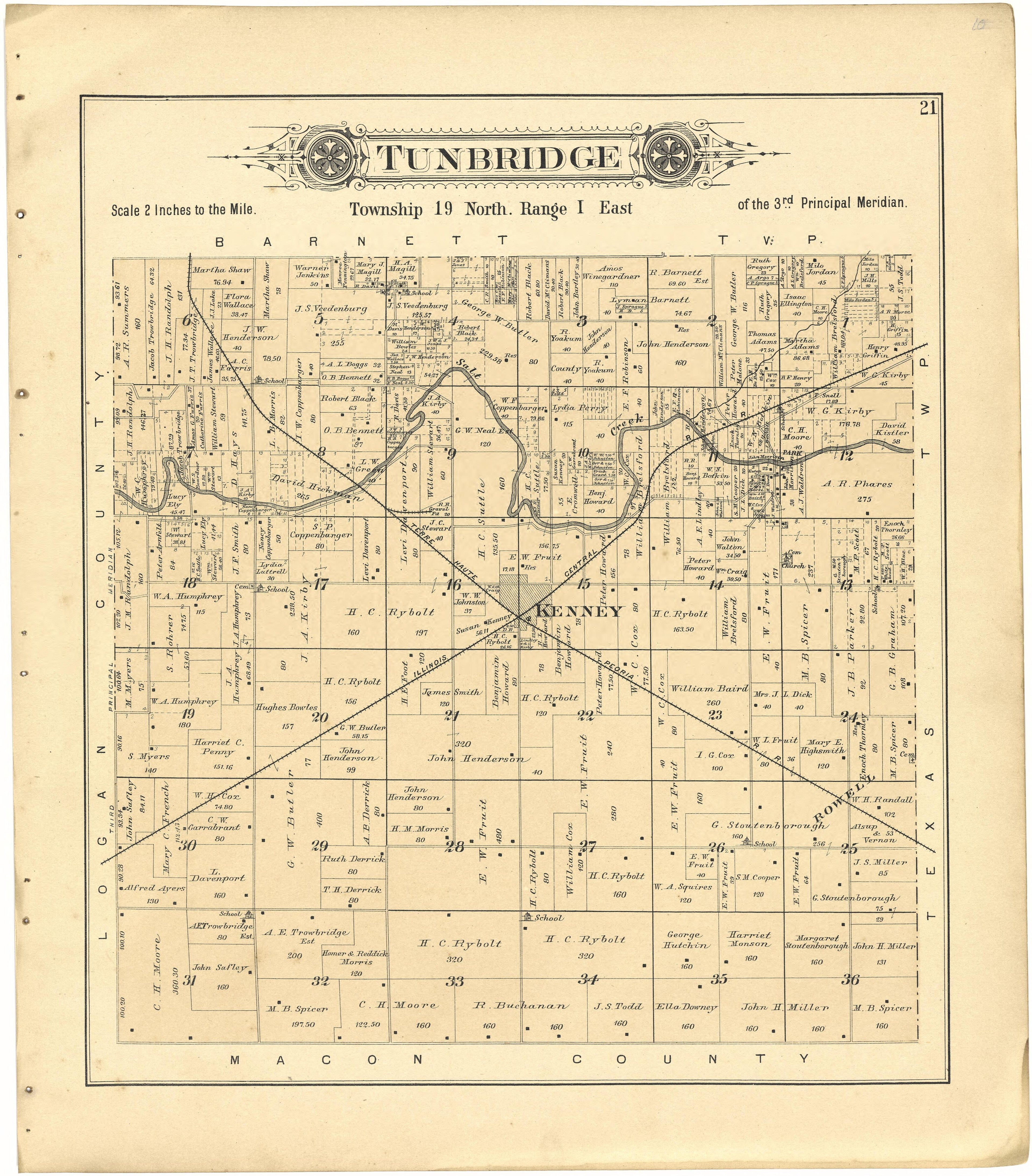 Tunbridge from Plat Book of De Witt County, Illinois 1894 by Relic Map Company