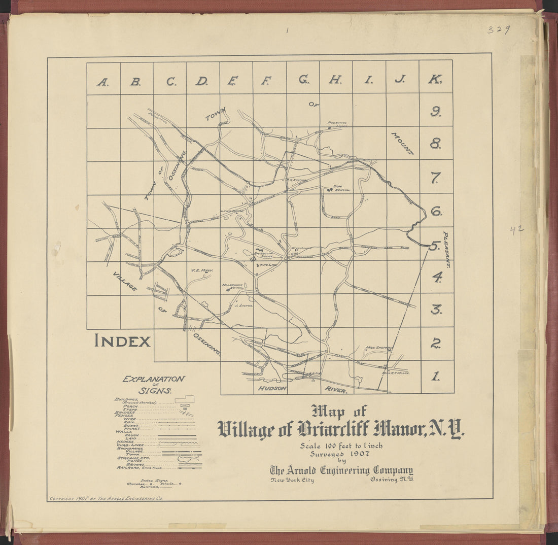 Image 2 of Map of Village of Briarcliff Manor, N.Y. from Map of Village of Briarcliff Manor, N.Y 1907 by Relic Map Company