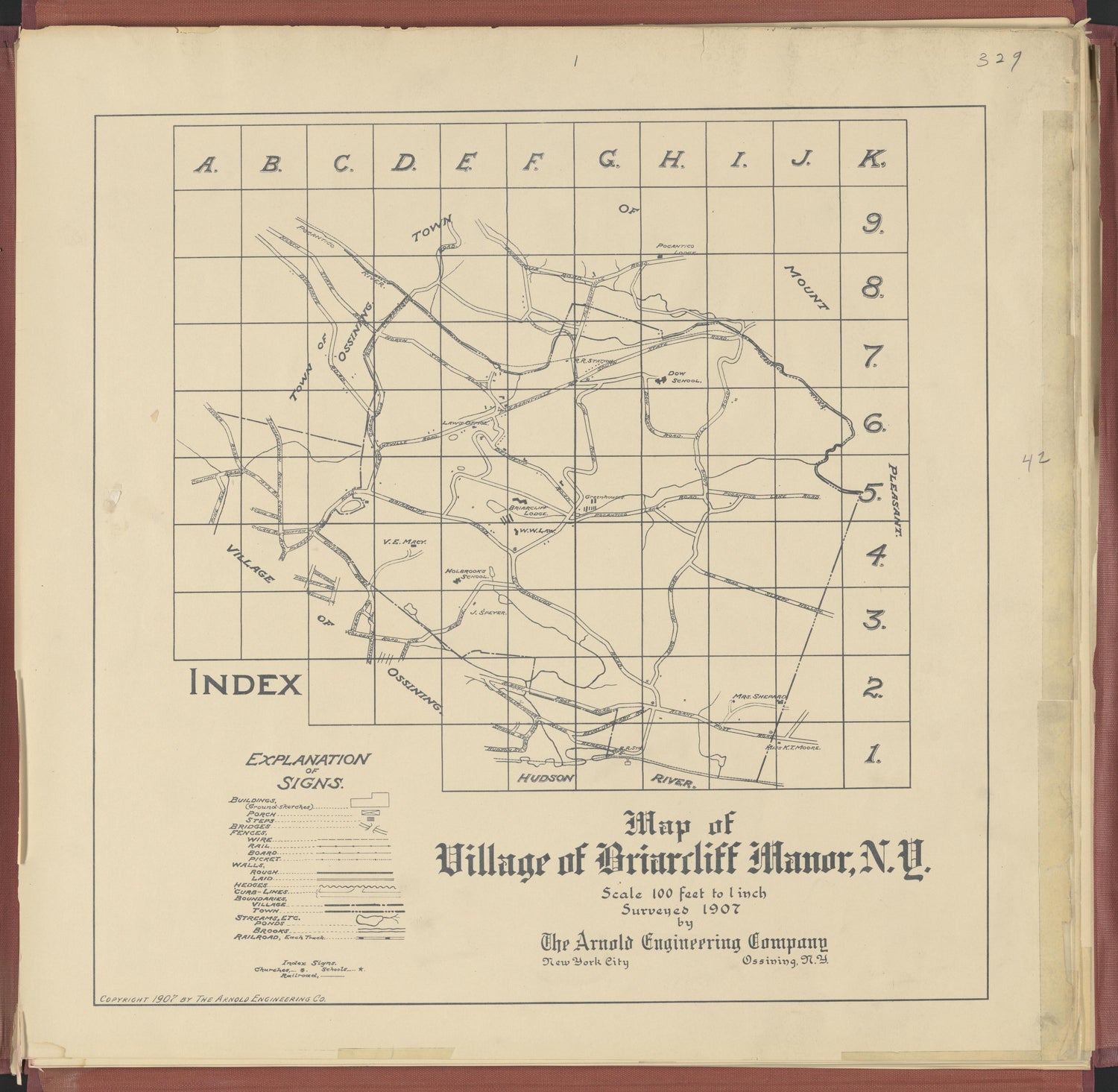 Image 2 of Map of Village of Briarcliff Manor, N.Y. from Map of Village of Briarcliff Manor, N.Y 1907 by Relic Map Company
