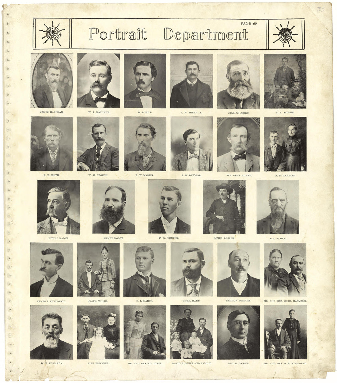 Portrait Department from Standard Atlas of St. Clair County, Missouri : Including a Plat Book of the Villages, Cities and Townships of the County, Map of the State, United States and World, Patrons Directory, Reference … 1903 by Relic Map Company