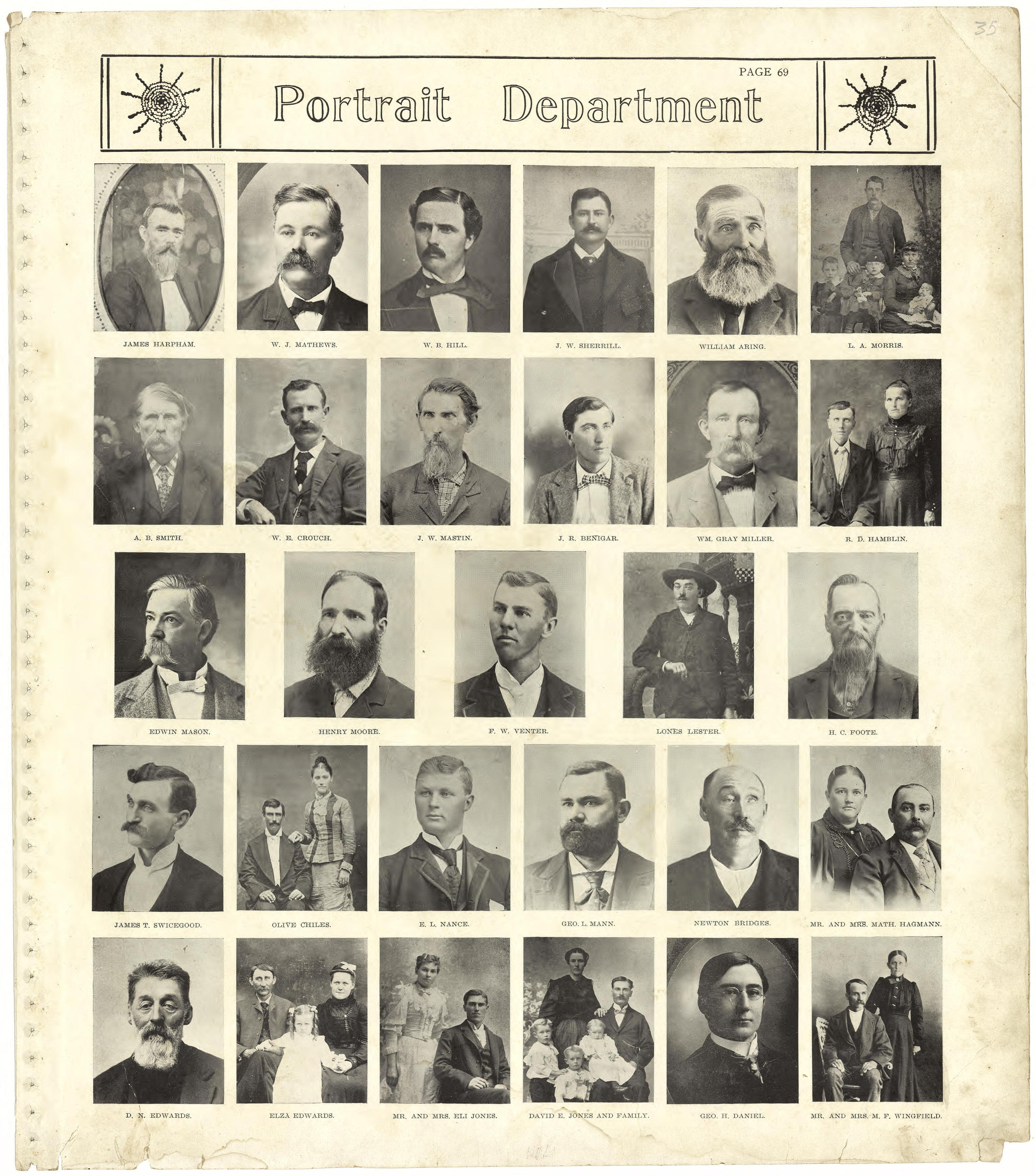 Portrait Department from Standard Atlas of St. Clair County, Missouri : Including a Plat Book of the Villages, Cities and Townships of the County, Map of the State, United States and World, Patrons Directory, Reference … 1903 by Relic Map Company