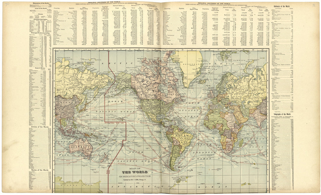 Map of the World On Mercator&