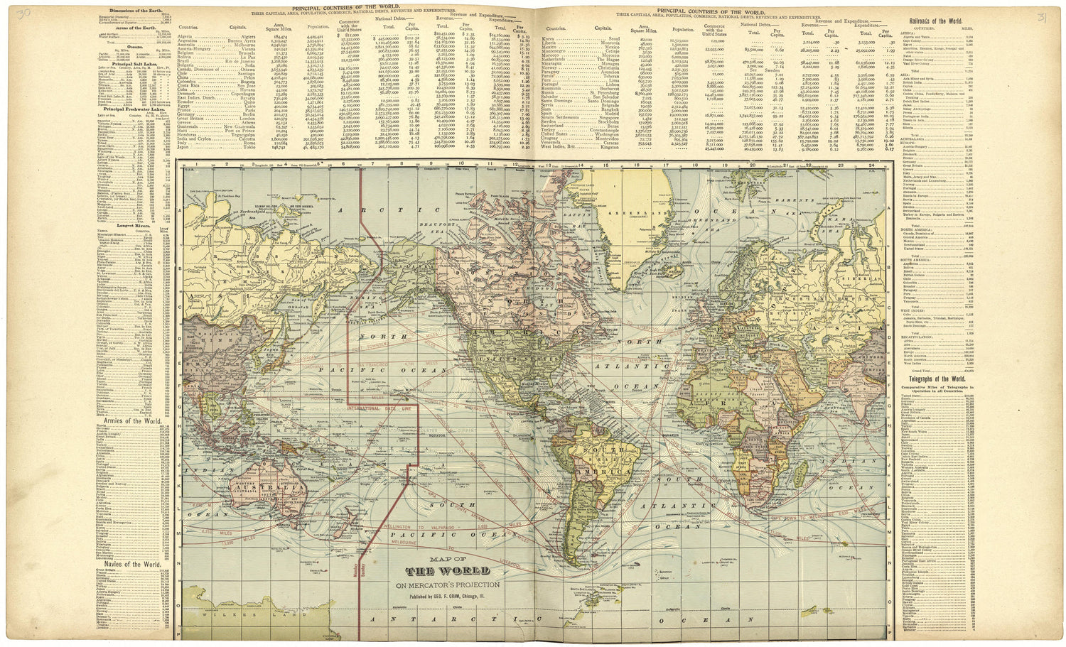 Map of the World On Mercator&
