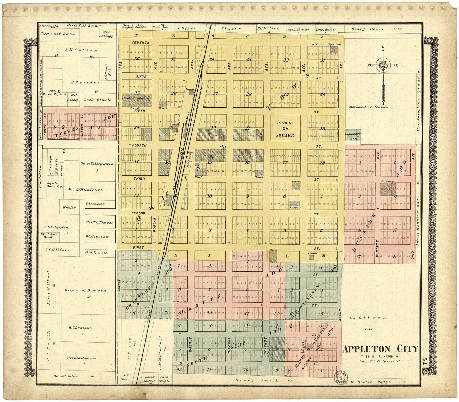 Appleton City from Standard Atlas of St. Clair County, Missouri : Including a Plat Book of the Villages, Cities and Townships of the County, Map of the State, United States and World, Patrons Directory, Reference … 1903 by Relic Map Company