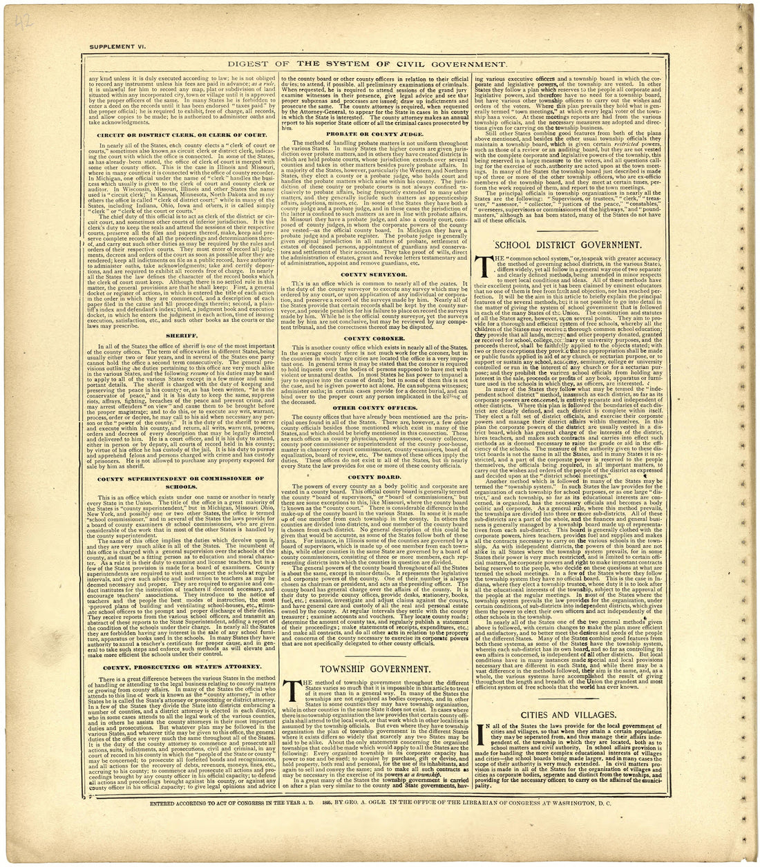 Digest of the System of Civil Government from Standard Atlas of St. Clair County, Missouri : Including a Plat Book of the Villages, Cities and Townships of the County, Map of the State, United States and World, Patrons Directory, Reference … 1903 by Relic Map Company