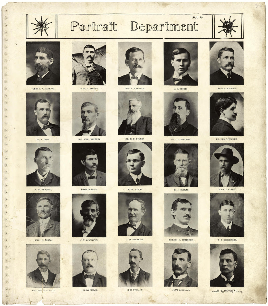 Portrait Department from Standard Atlas of St. Clair County, Missouri : Including a Plat Book of the Villages, Cities and Townships of the County, Map of the State, United States and World, Patrons Directory, Reference … 1903 by Relic Map Company