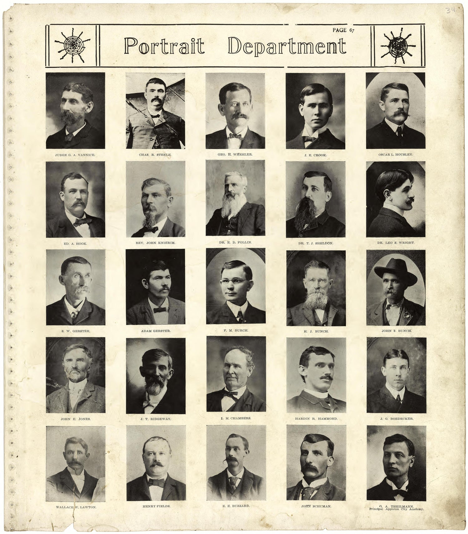 Portrait Department from Standard Atlas of St. Clair County, Missouri : Including a Plat Book of the Villages, Cities and Townships of the County, Map of the State, United States and World, Patrons Directory, Reference … 1903 by Relic Map Company