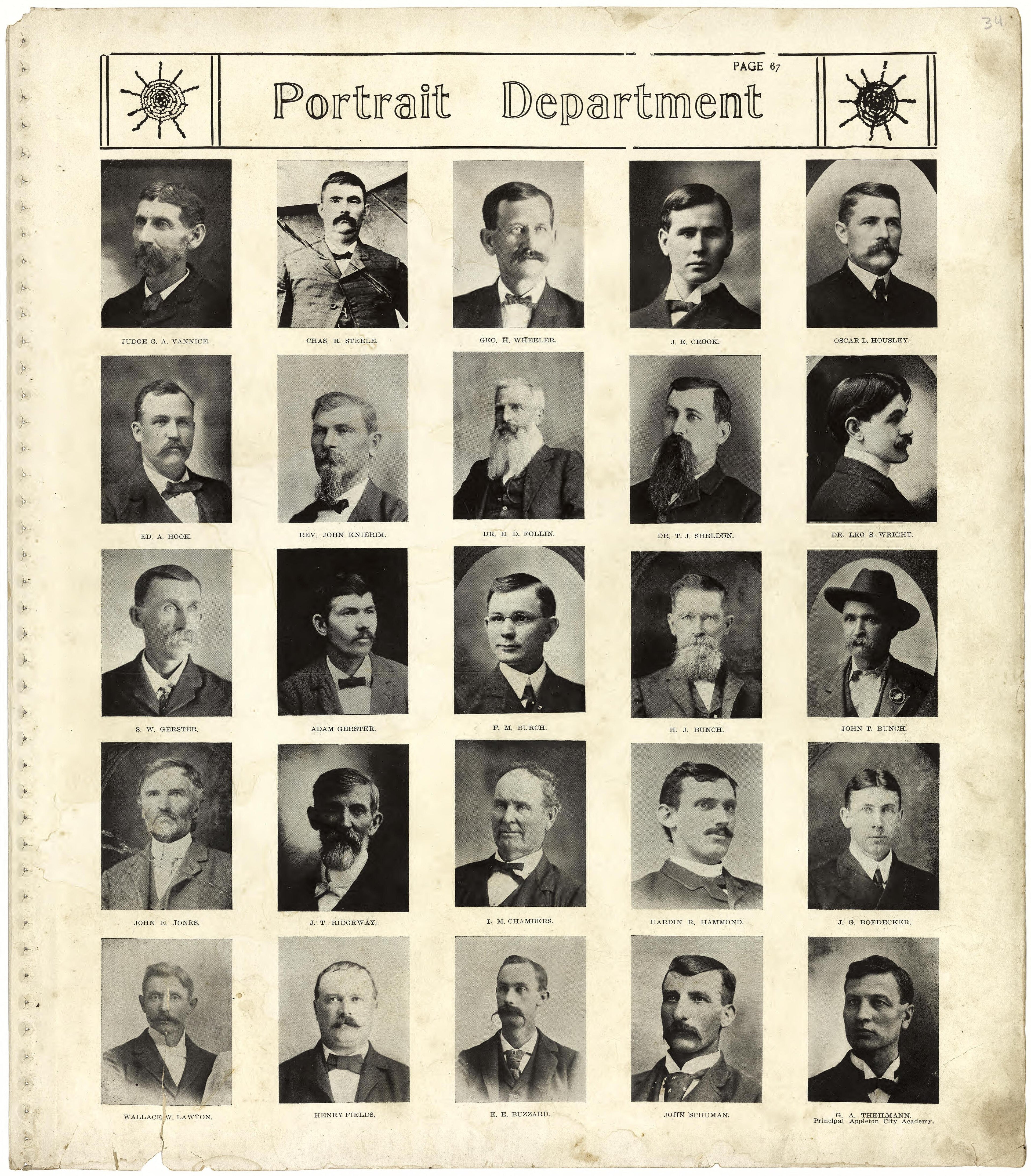 Portrait Department from Standard Atlas of St. Clair County, Missouri : Including a Plat Book of the Villages, Cities and Townships of the County, Map of the State, United States and World, Patrons Directory, Reference … 1903 by Relic Map Company
