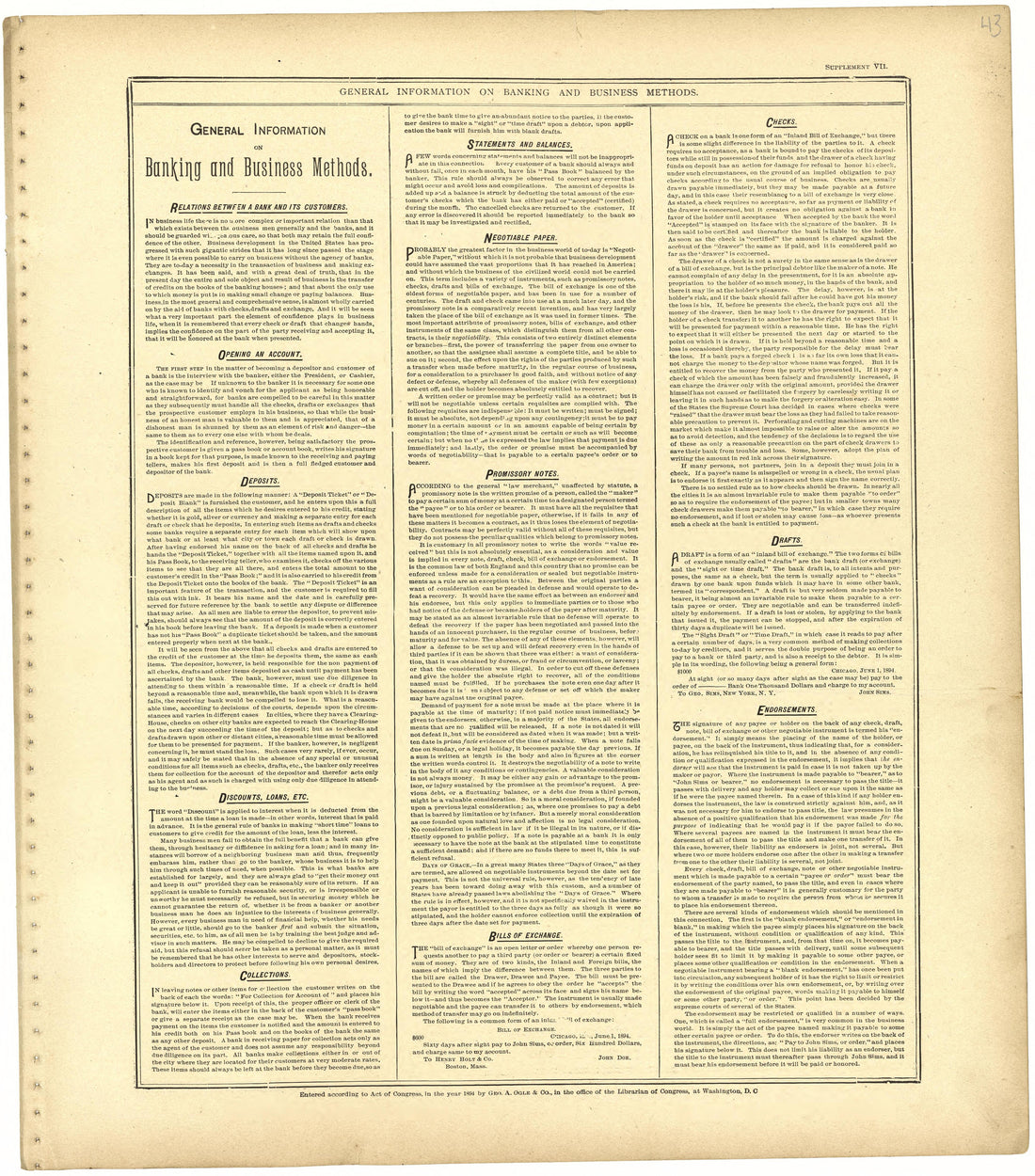 General Information On Banking and Business Methods from Standard Atlas of St. Clair County, Missouri : Including a Plat Book of the Villages, Cities and Townships of the County, Map of the State, United States and World, Patrons Directory, Reference ... by Relic Map Company