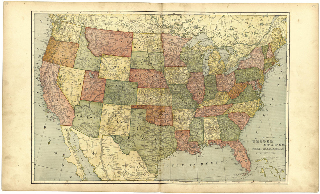 Map of the United States from Standard Atlas of St. Clair County, Missouri : Including a Plat Book of the Villages, Cities and Townships of the County, Map of the State, United States and World, Patrons Directory, Reference … 1903 by Relic Map Company