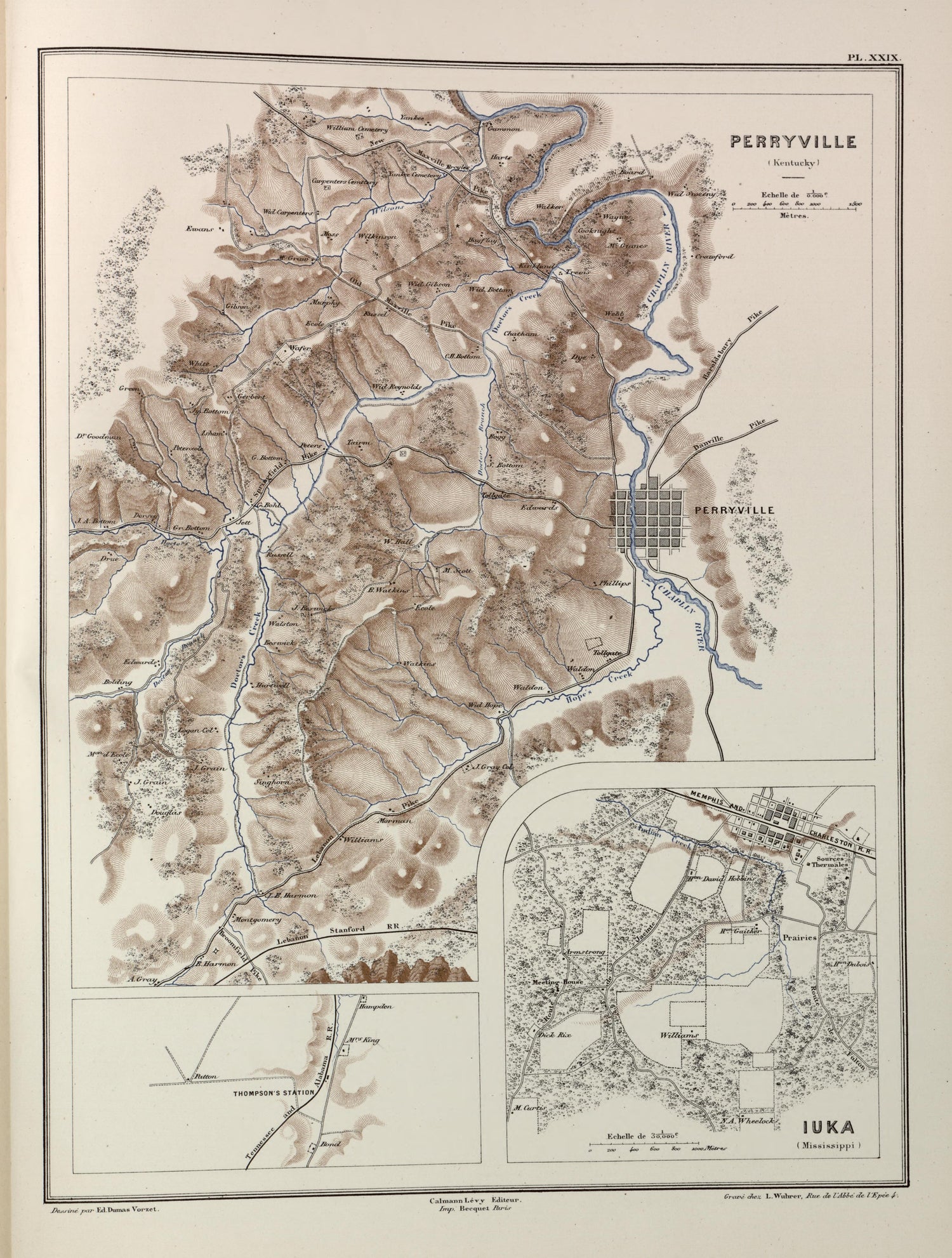 Perryville (Ky.), Iuka (Miss.) from Histoire De La Guerre Civile En Amérique Atlas. 1874-90 1890 by Relic Map Company