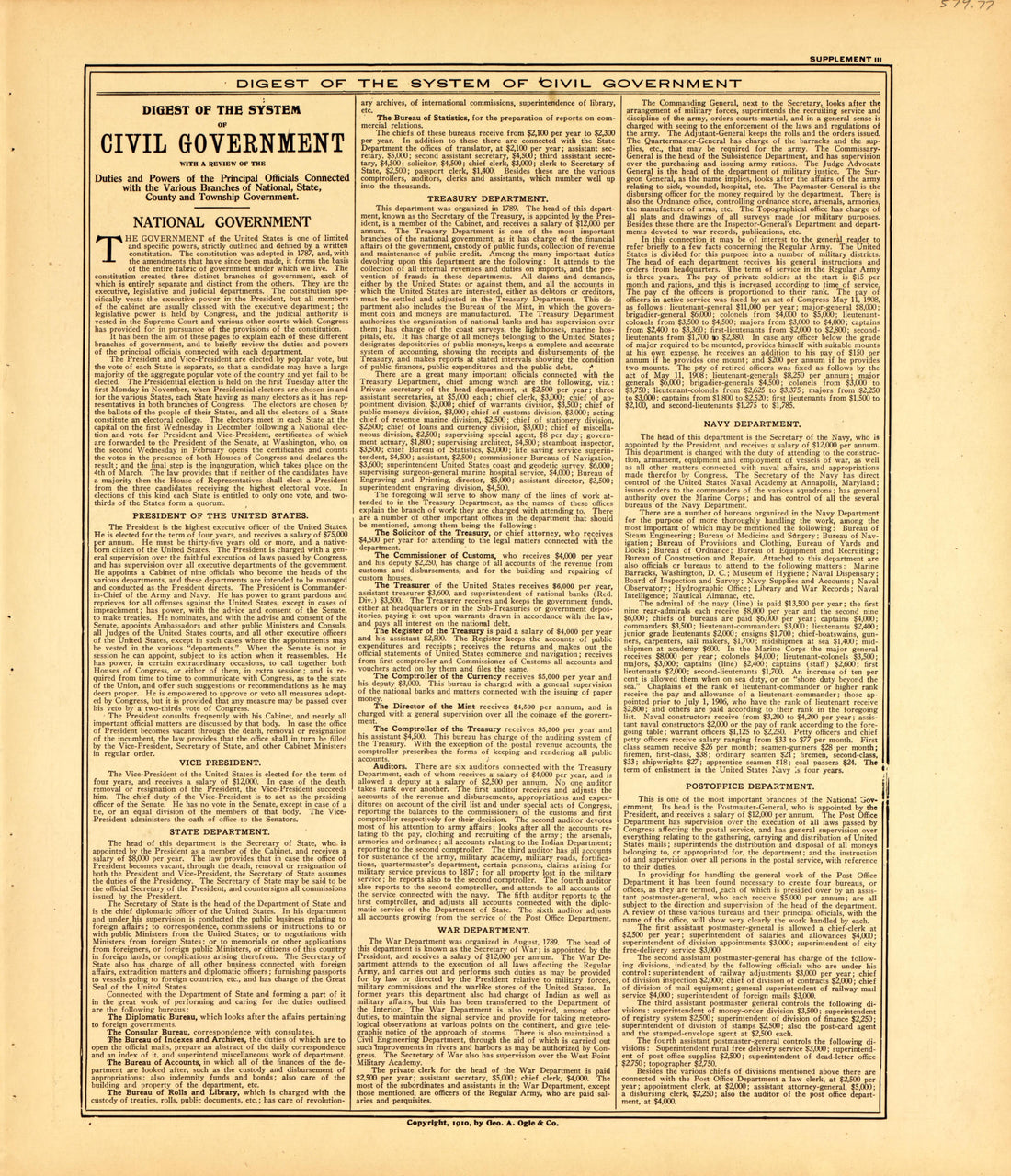 Digest of the System of Civil Government from Standard Atlas of McLean County, Illinois, Including a Plat Book of the Villages, Cities and Townships of the County 1914 by Relic Map Company
