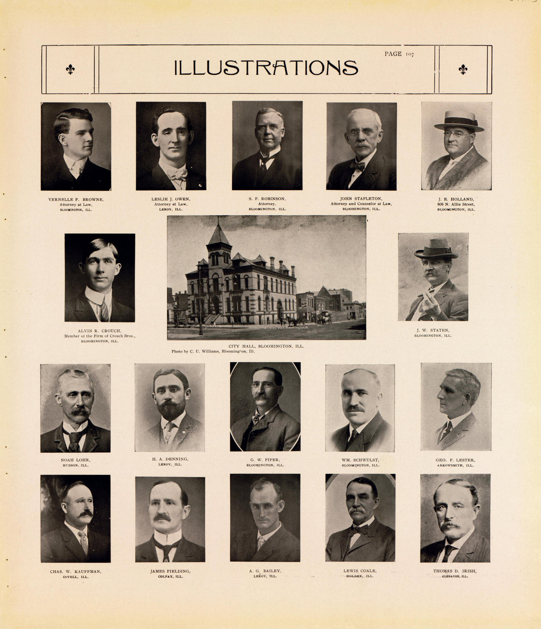 Illustrations--continued from Standard Atlas of McLean County, Illinois, Including a Plat Book of the Villages, Cities and Townships of the County 1914 by Relic Map Company