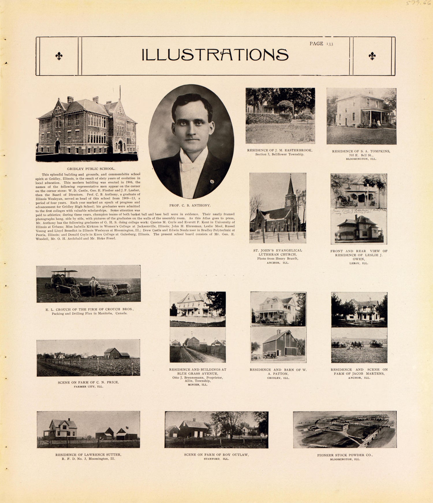 Illustrations--continued from Standard Atlas of McLean County, Illinois, Including a Plat Book of the Villages, Cities and Townships of the County 1914 by Relic Map Company