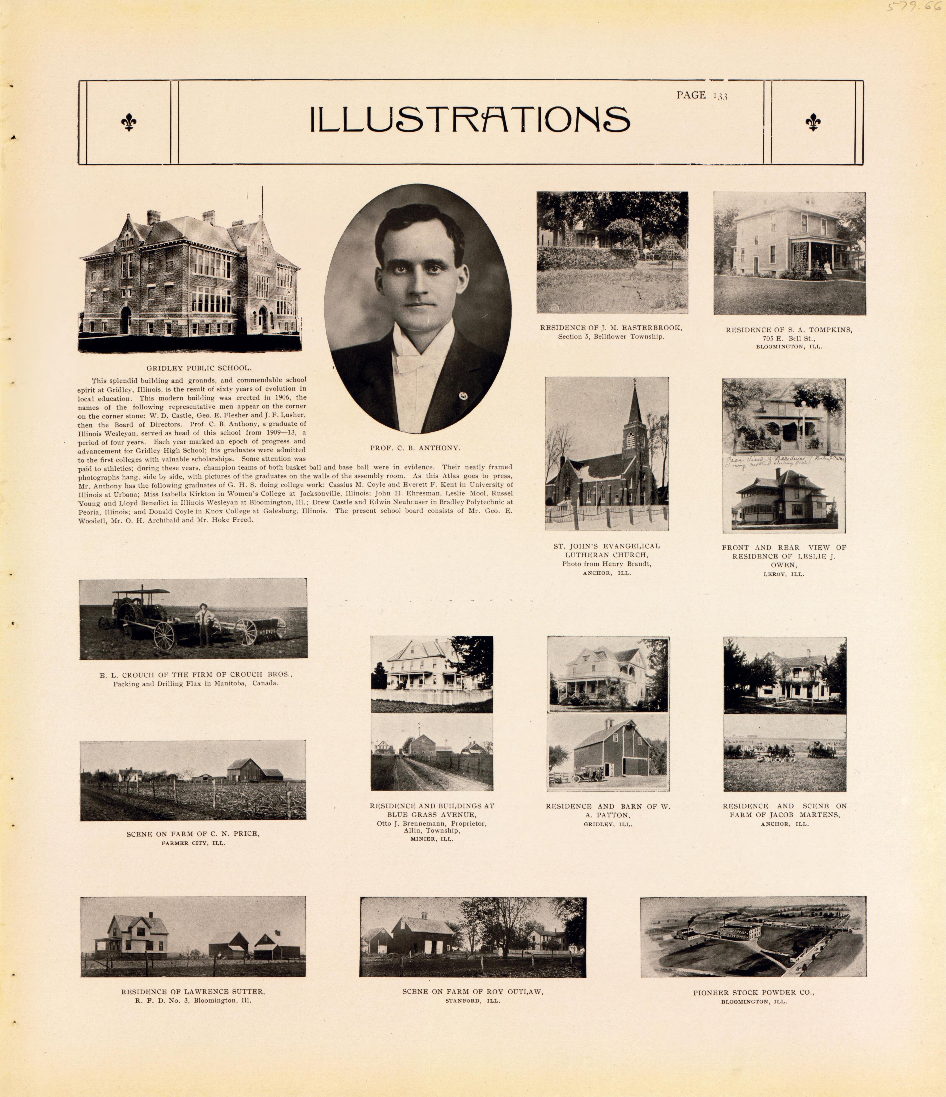 Illustrations--continued from Standard Atlas of McLean County, Illinois, Including a Plat Book of the Villages, Cities and Townships of the County 1914 by Relic Map Company