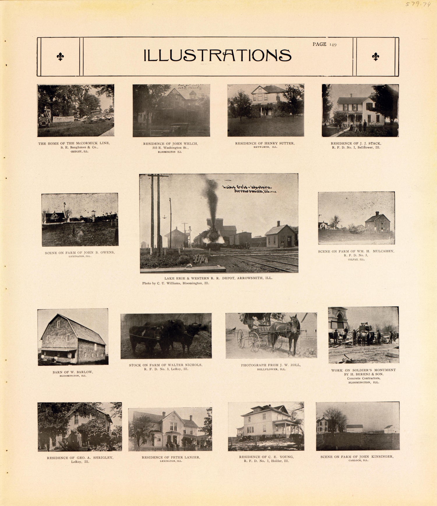 Illustrations--continued from Standard Atlas of McLean County, Illinois, Including a Plat Book of the Villages, Cities and Townships of the County 1914 by Relic Map Company