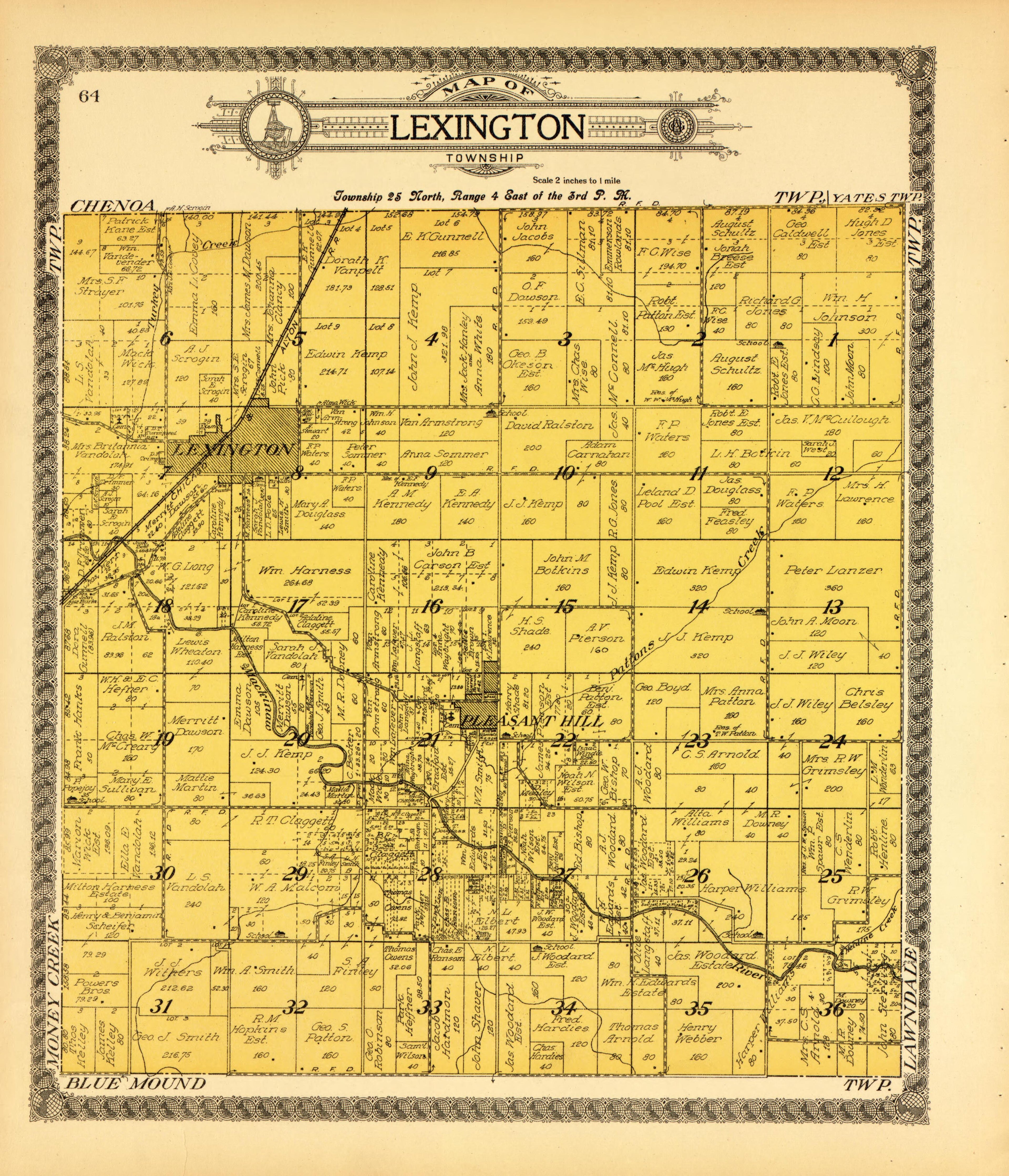 Lexington from Standard Atlas of McLean County, Illinois, Including a Plat Book of the Villages, Cities and Townships of the County 1914 by Relic Map Company