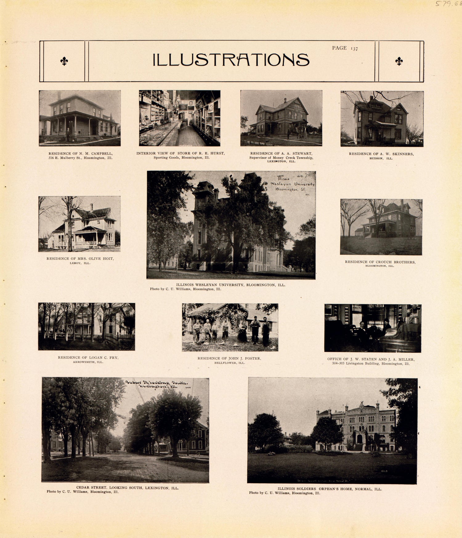 Illustrations--continued from Standard Atlas of McLean County, Illinois, Including a Plat Book of the Villages, Cities and Townships of the County 1914 by Relic Map Company