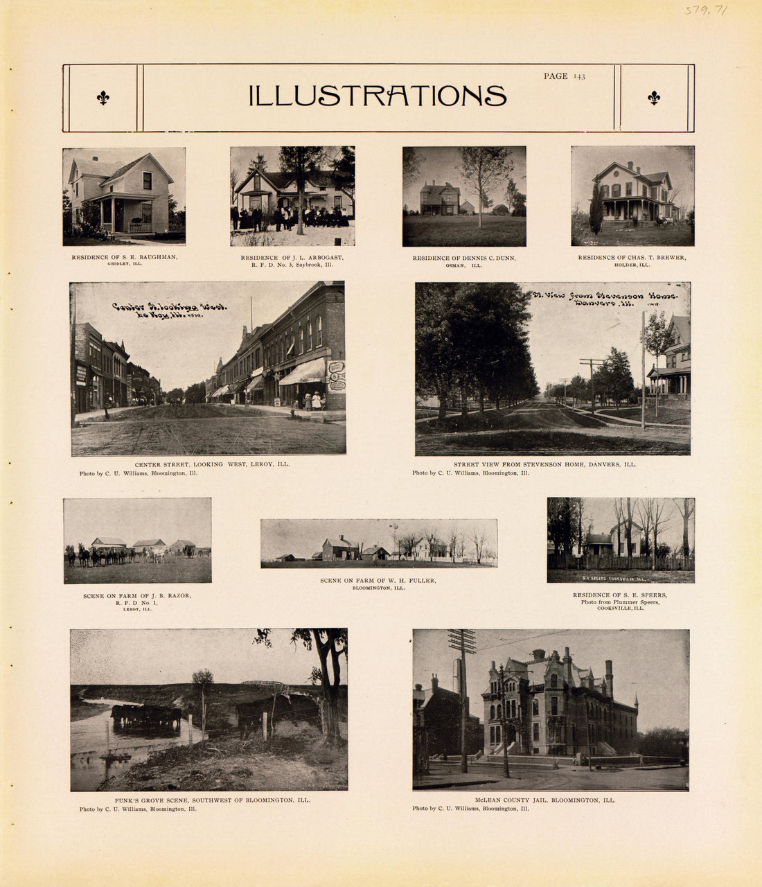 Illustrations--continued from Standard Atlas of McLean County, Illinois, Including a Plat Book of the Villages, Cities and Townships of the County 1914 by Relic Map Company