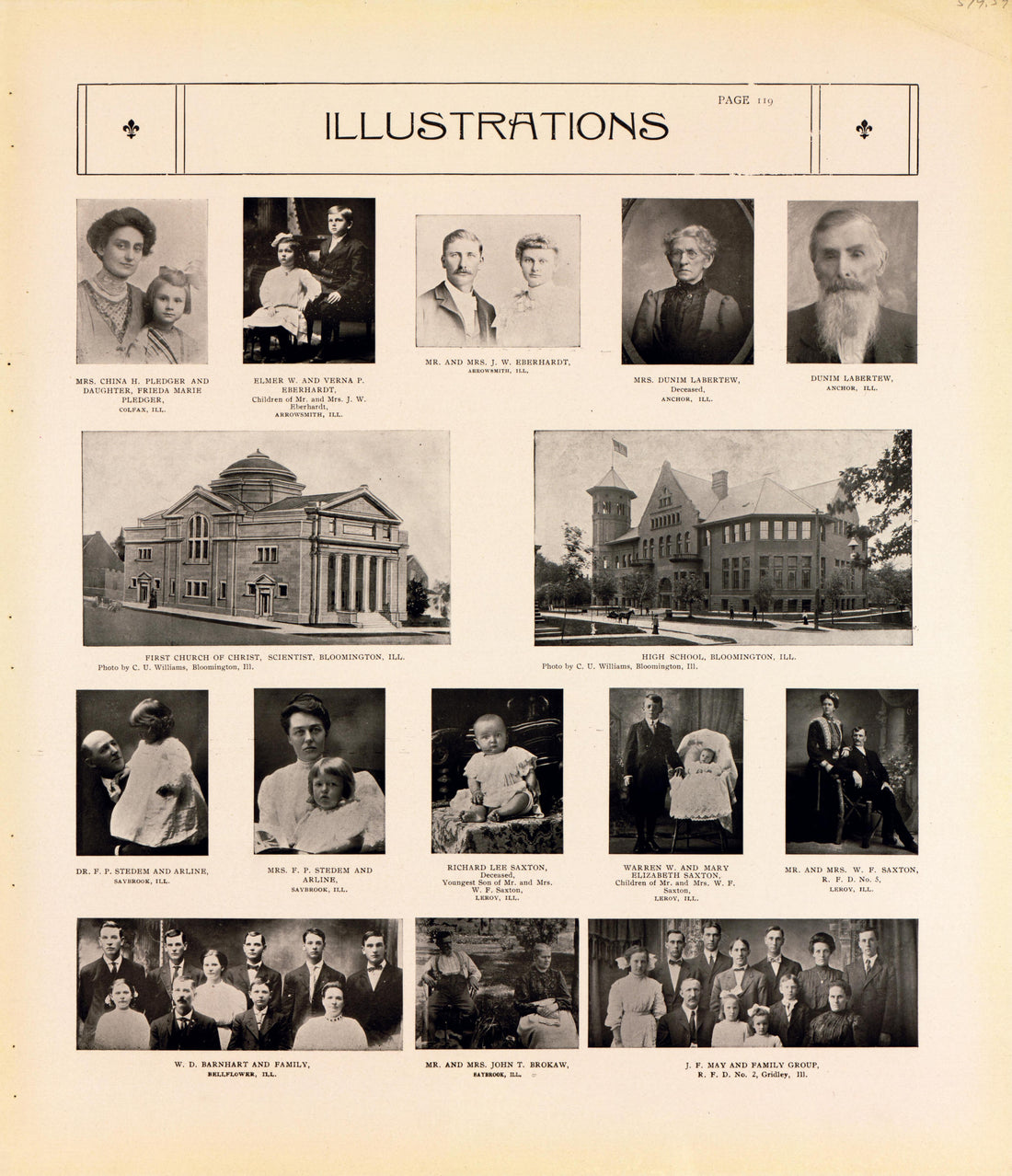 Illustrations--continued from Standard Atlas of McLean County, Illinois, Including a Plat Book of the Villages, Cities and Townships of the County 1914 by Relic Map Company