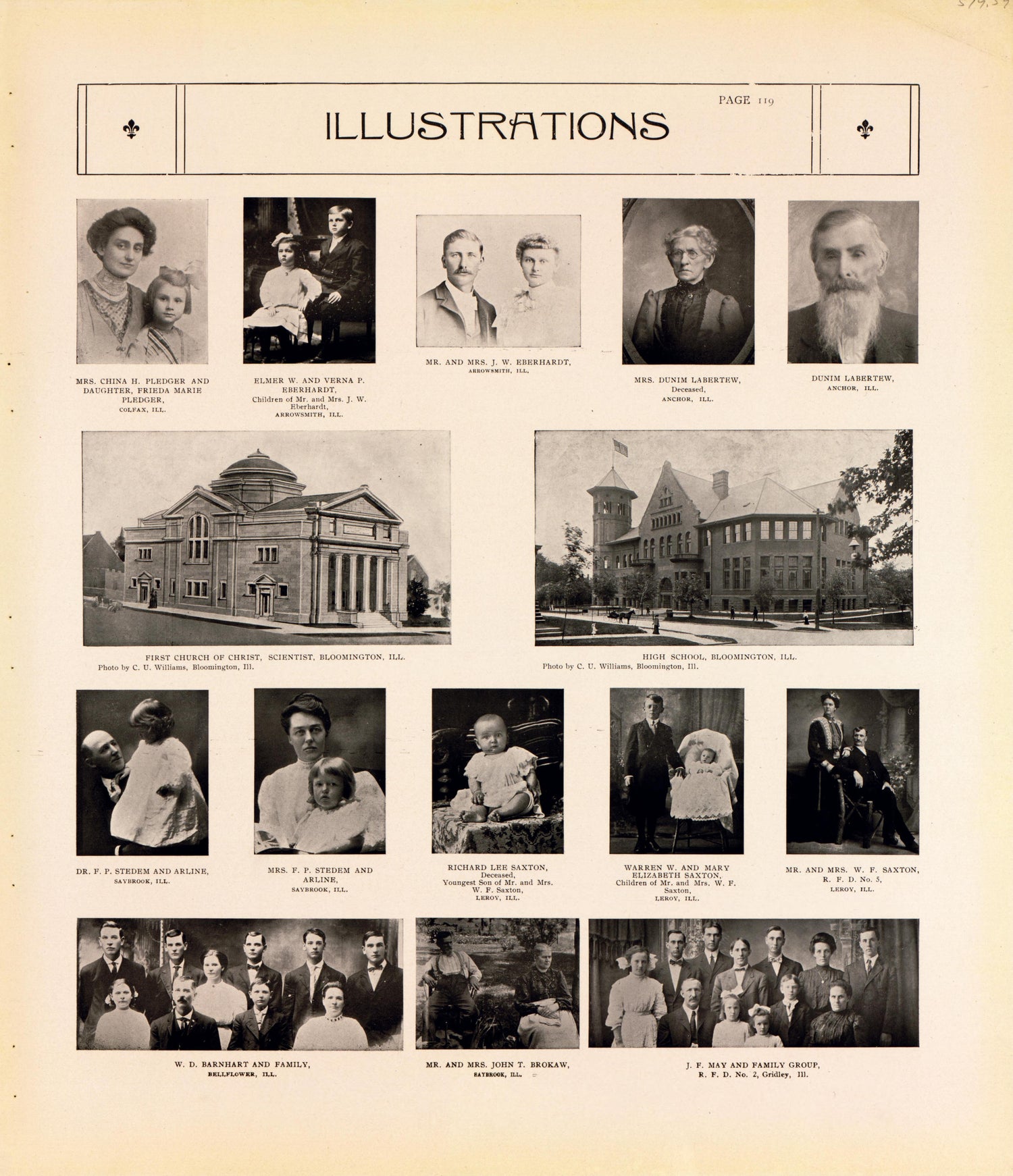 Illustrations--continued from Standard Atlas of McLean County, Illinois, Including a Plat Book of the Villages, Cities and Townships of the County 1914 by Relic Map Company