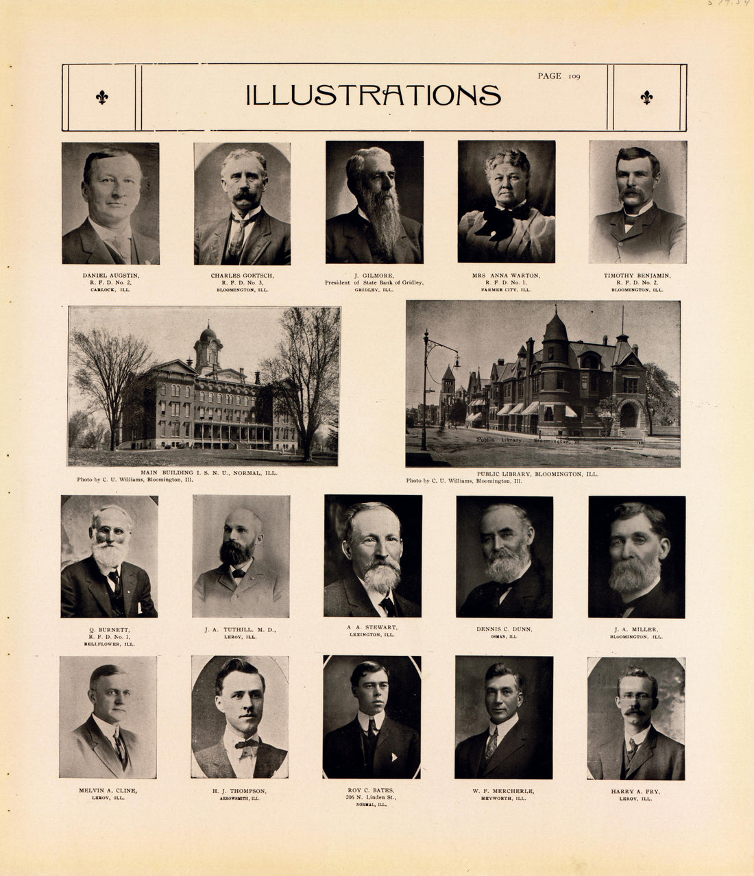 Illustrations--continued from Standard Atlas of McLean County, Illinois, Including a Plat Book of the Villages, Cities and Townships of the County 1914 by Relic Map Company