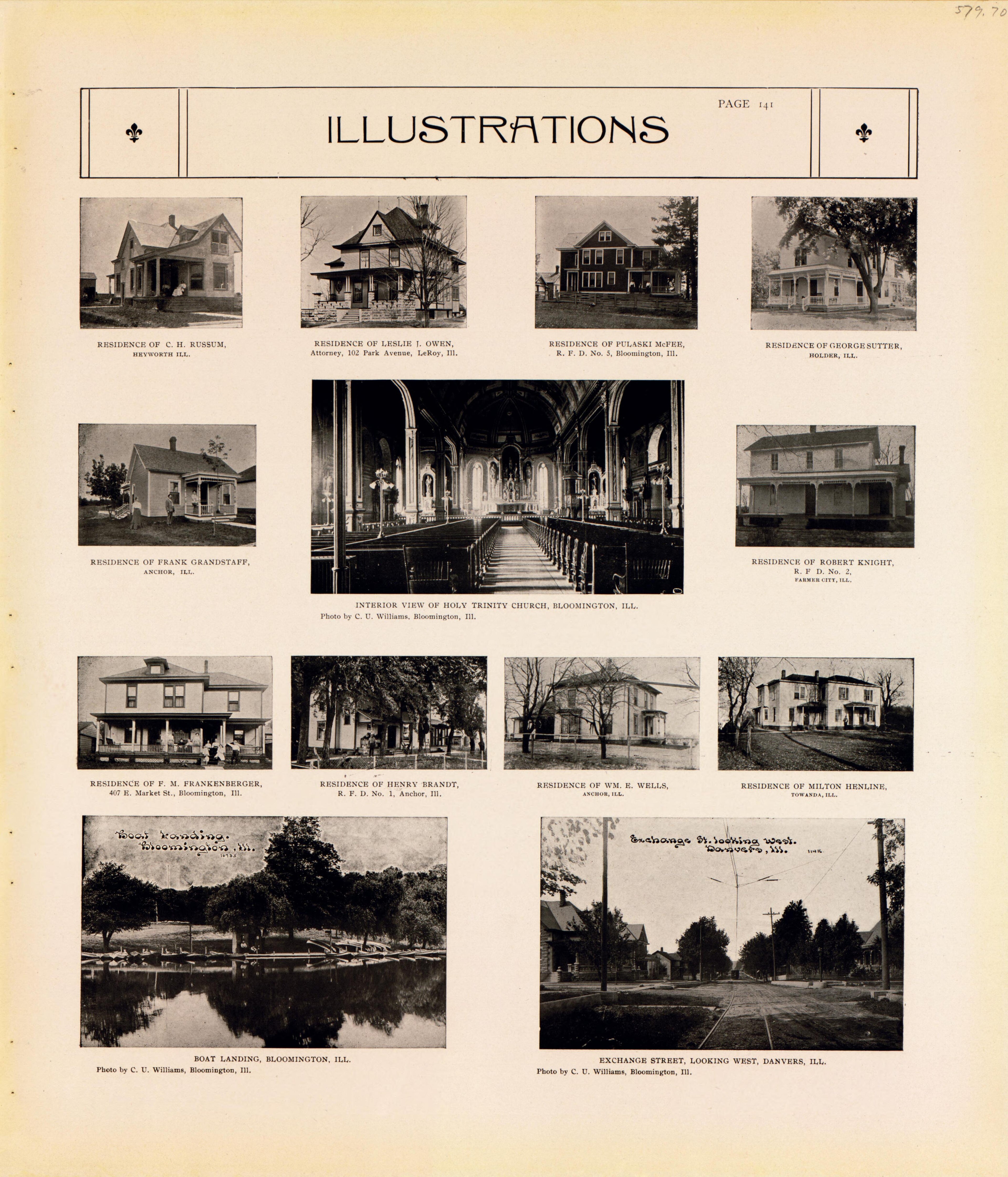 Illustrations--continued from Standard Atlas of McLean County, Illinois, Including a Plat Book of the Villages, Cities and Townships of the County 1914 by Relic Map Company